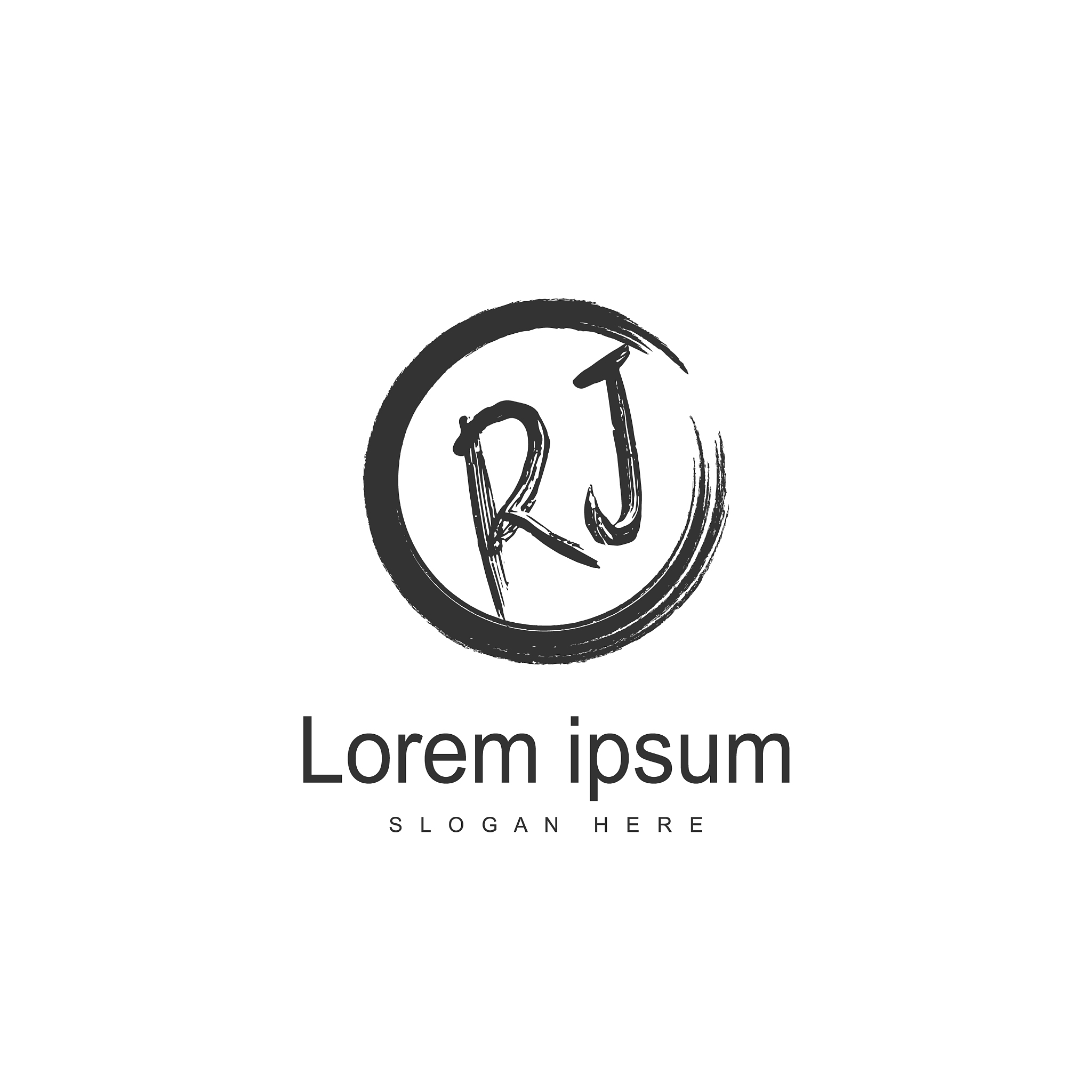 rj logo template design initial letter logo design