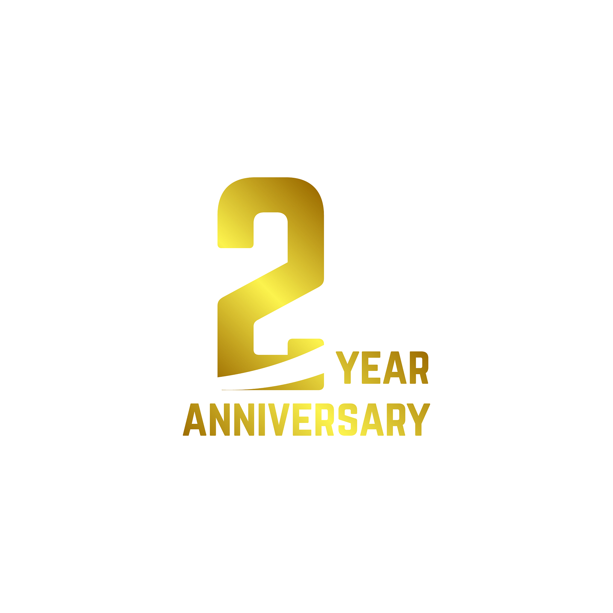 2 year anniversary logo template design