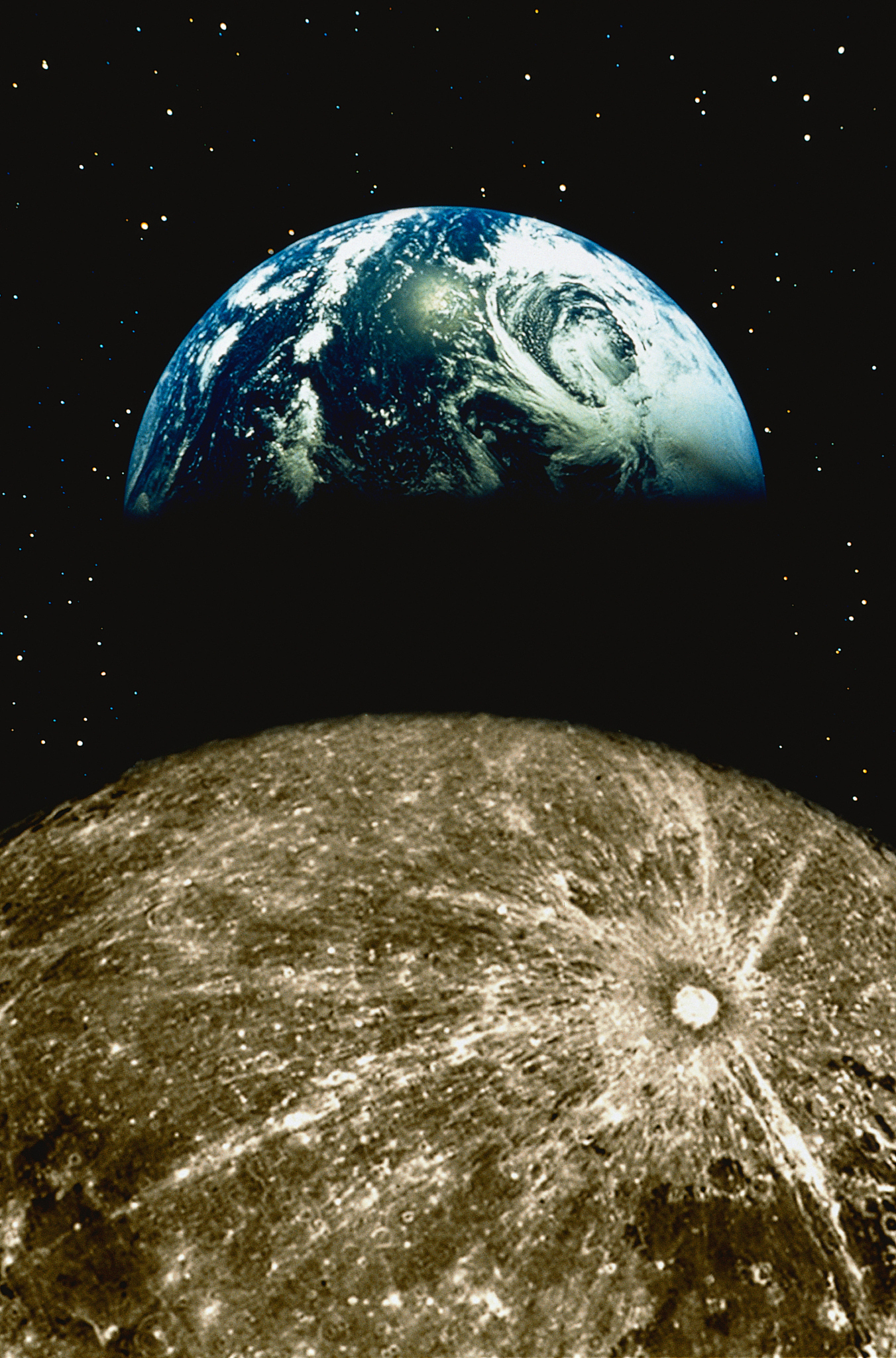 the moon and the earth