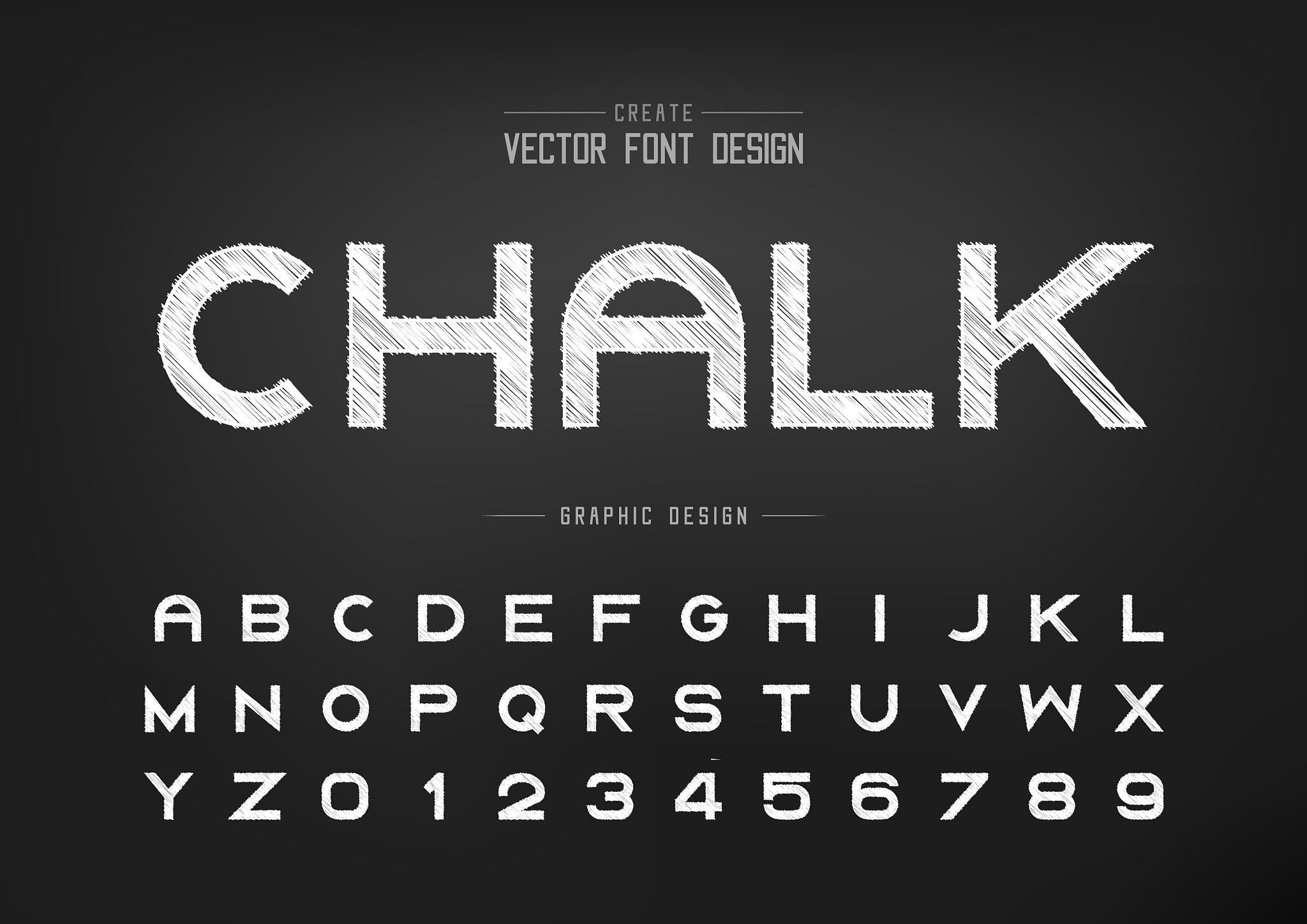 sketch font and alphabet chalk bold typeface