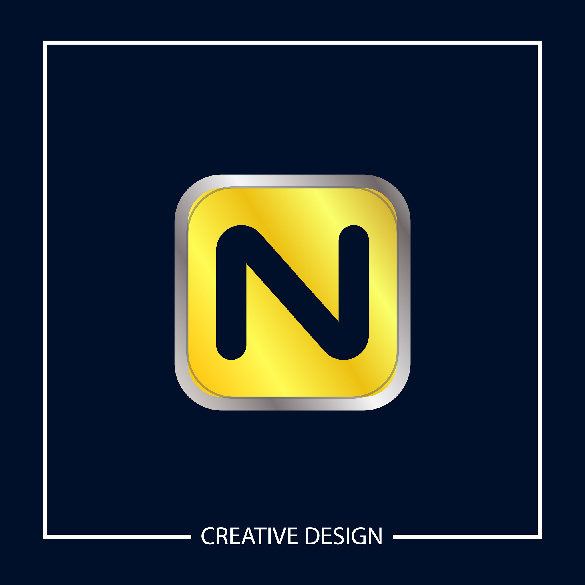 initial letter n logo template design