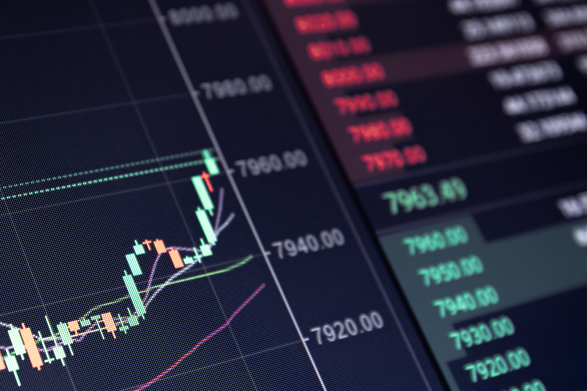 rising stock market concept