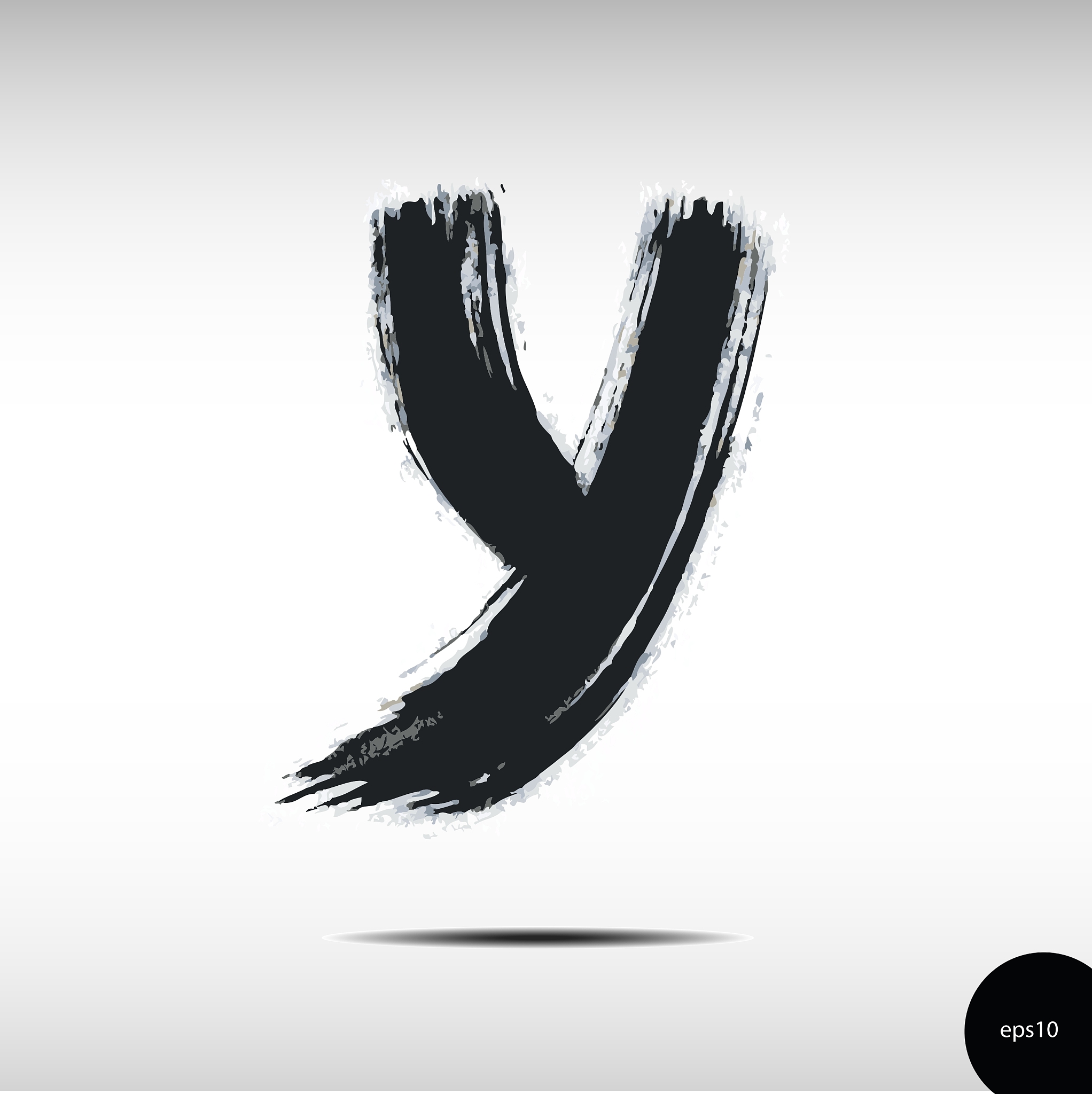 calligraphic watercolor letter y