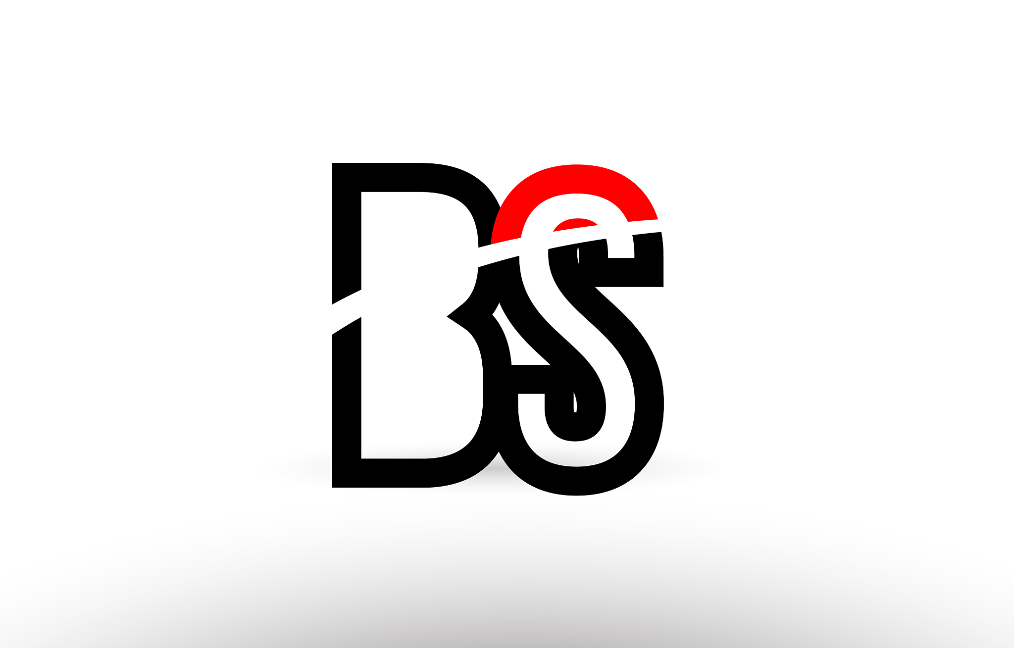 black white alphabet letter bs b s logo icon