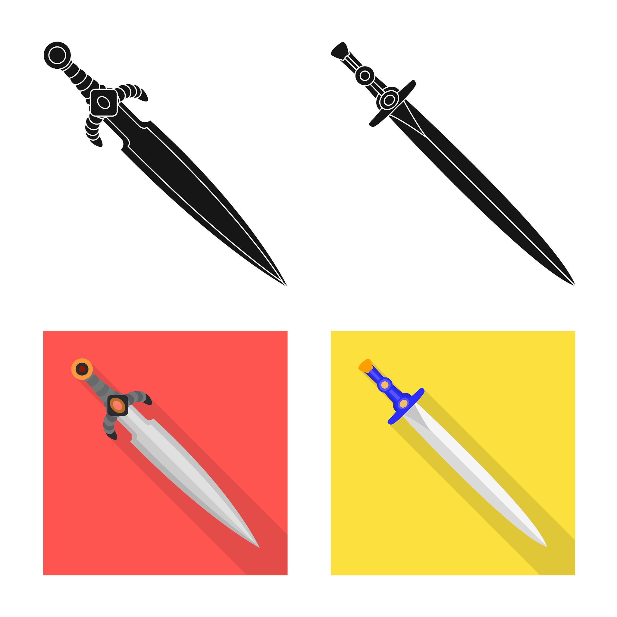 isolated object game and armor symbol set of