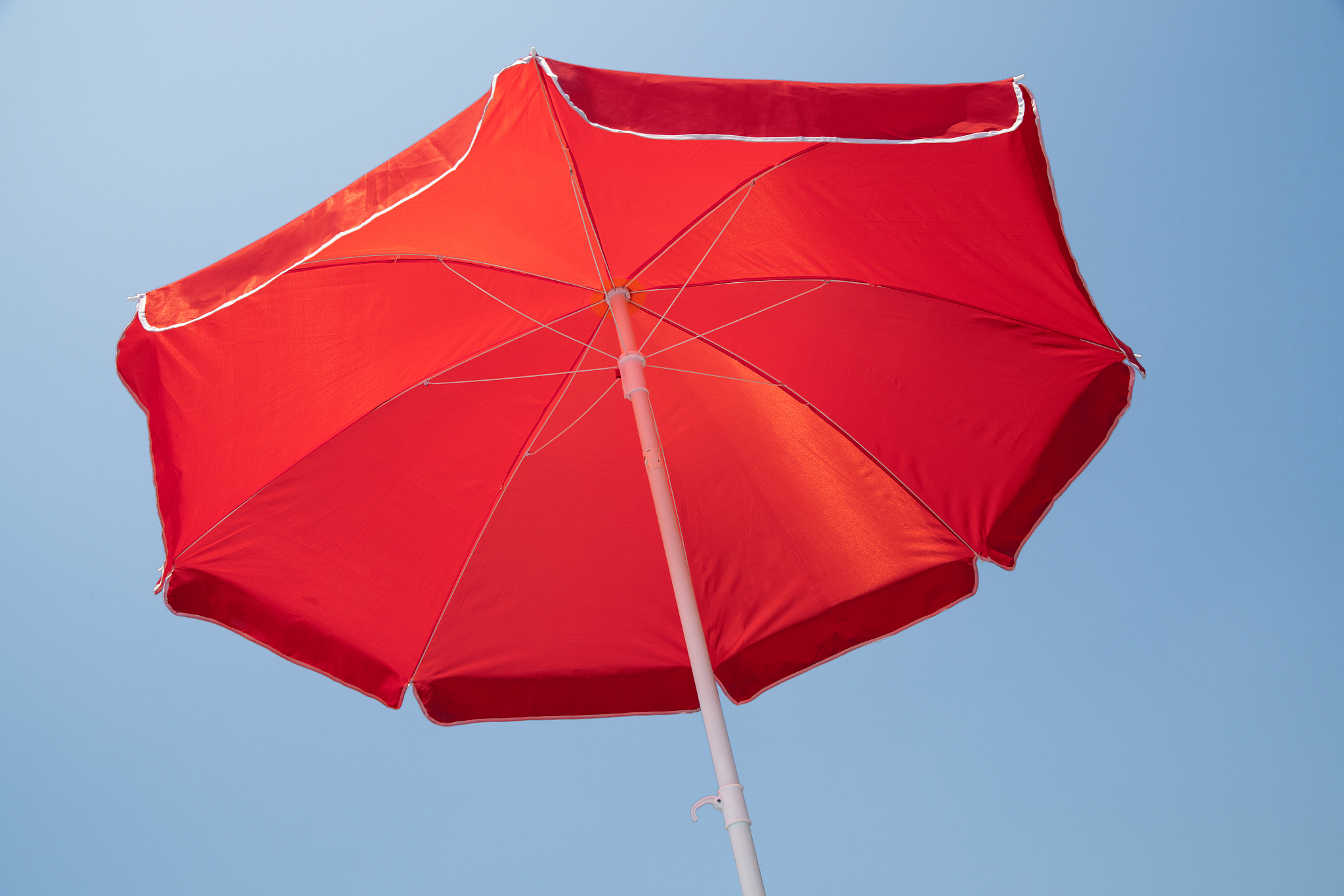 red sunshade umbrella