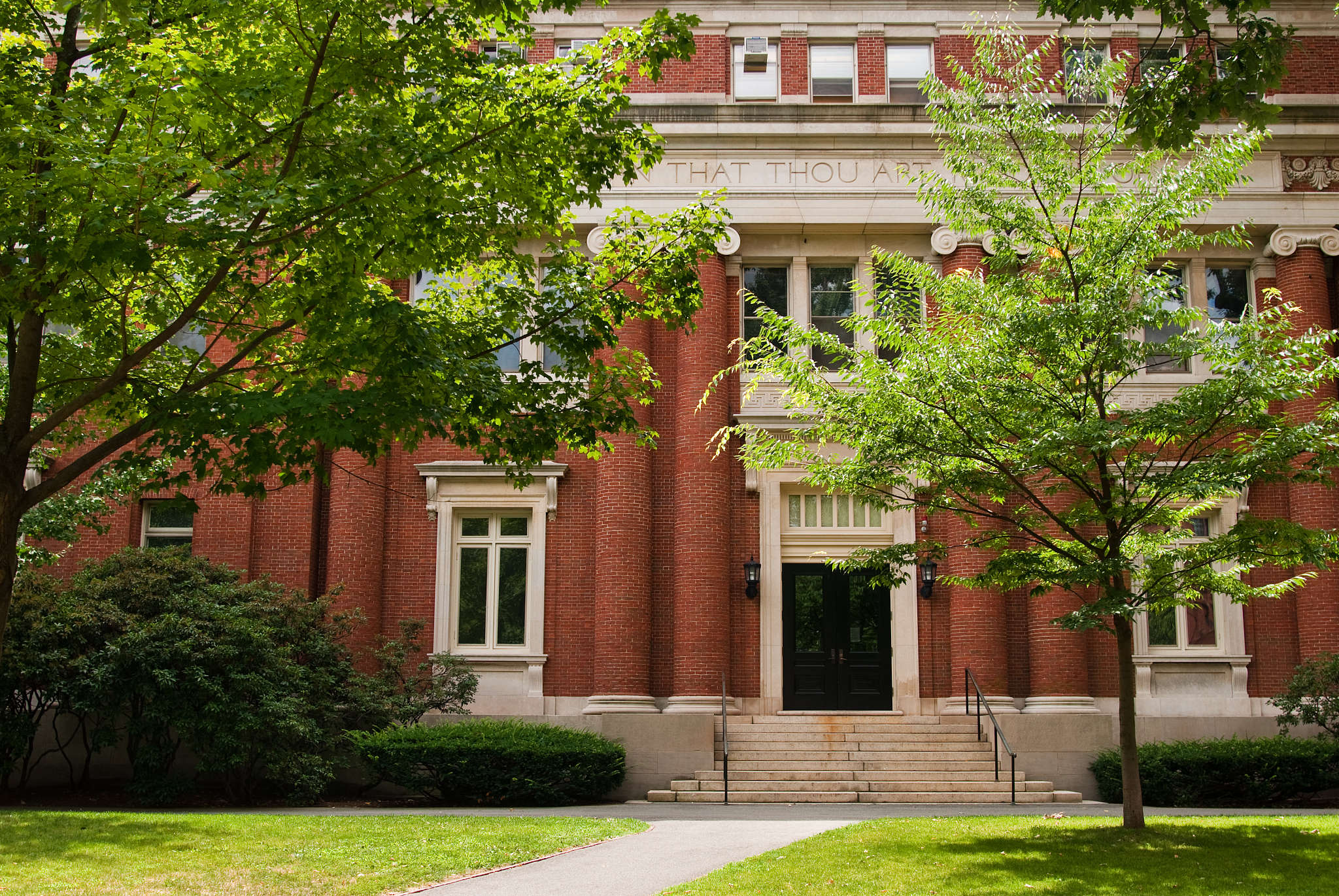 entrance to building on harvard university campus