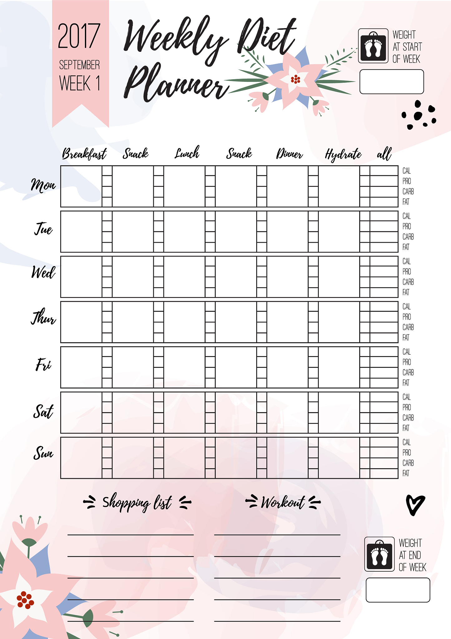 🔥7天定制化减肥计划表🔥 快速减脂不反弹！