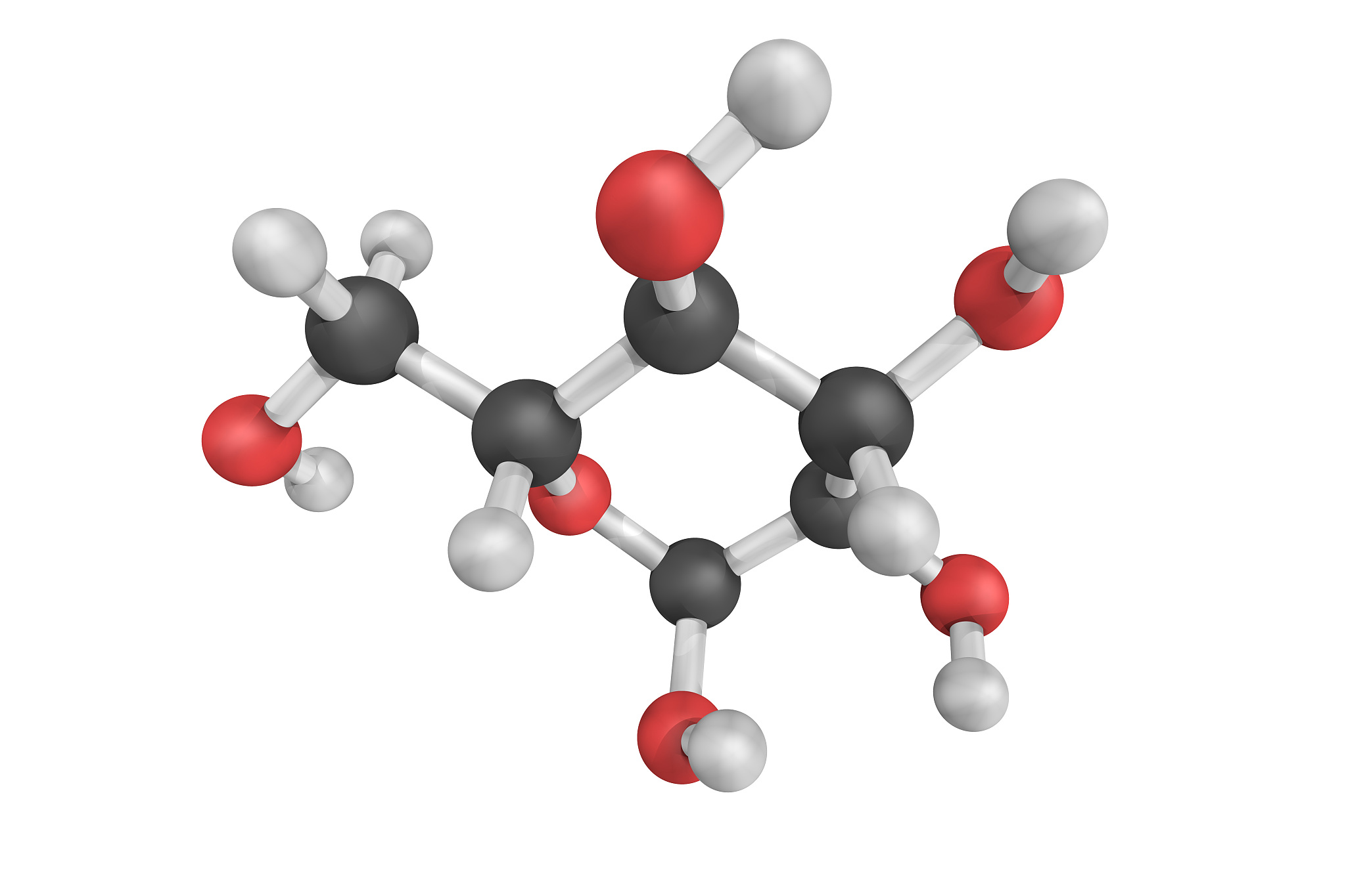 3d structure of glucopyranose, a solid form of glucose crystalli