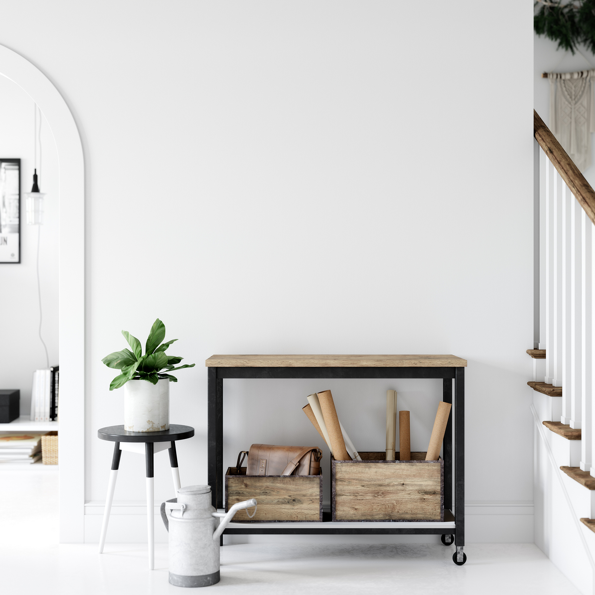 living room interior. wall mockup. wall art. 3d rendering, 3d il