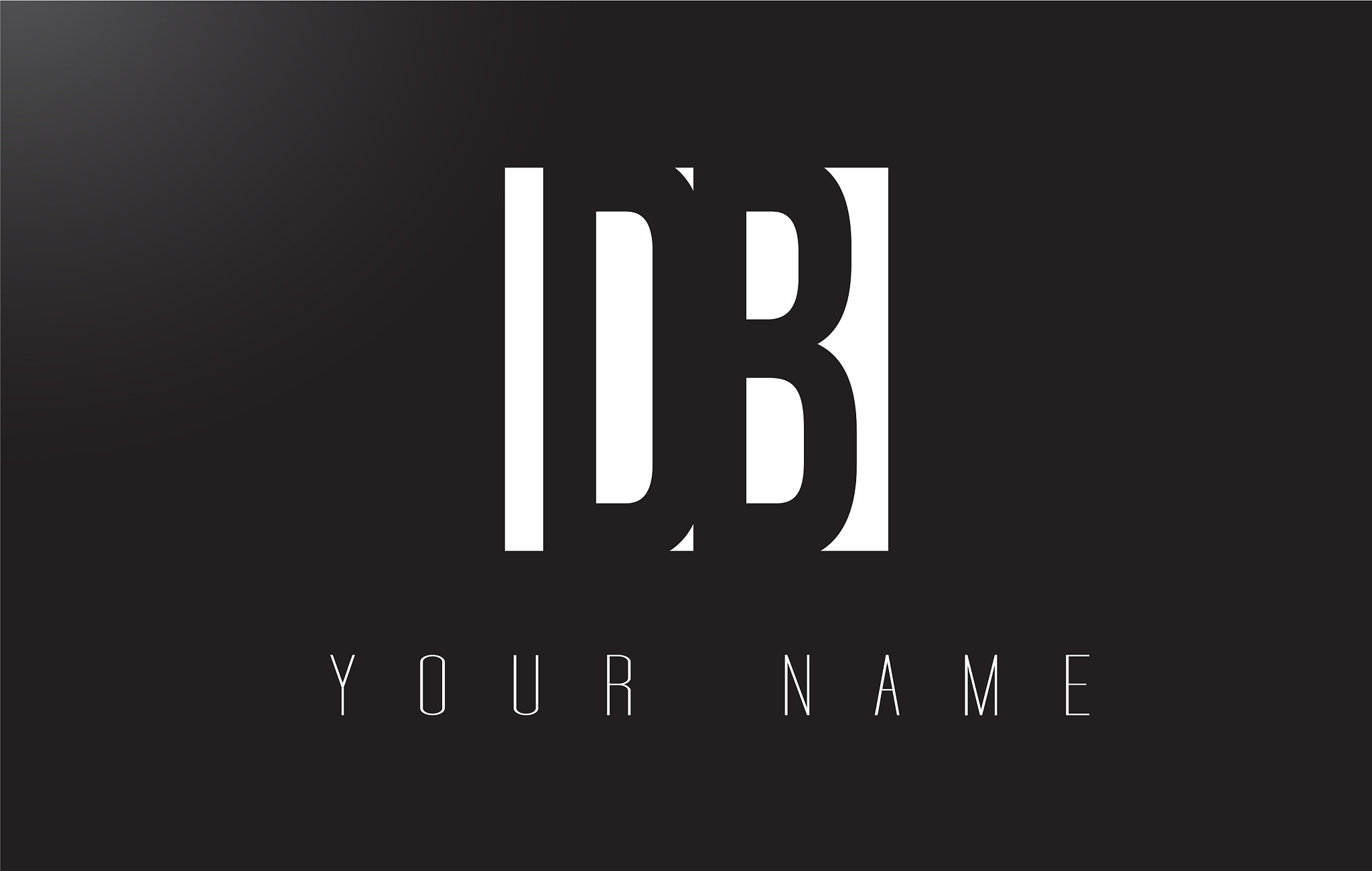 db letter logo with black and white negative