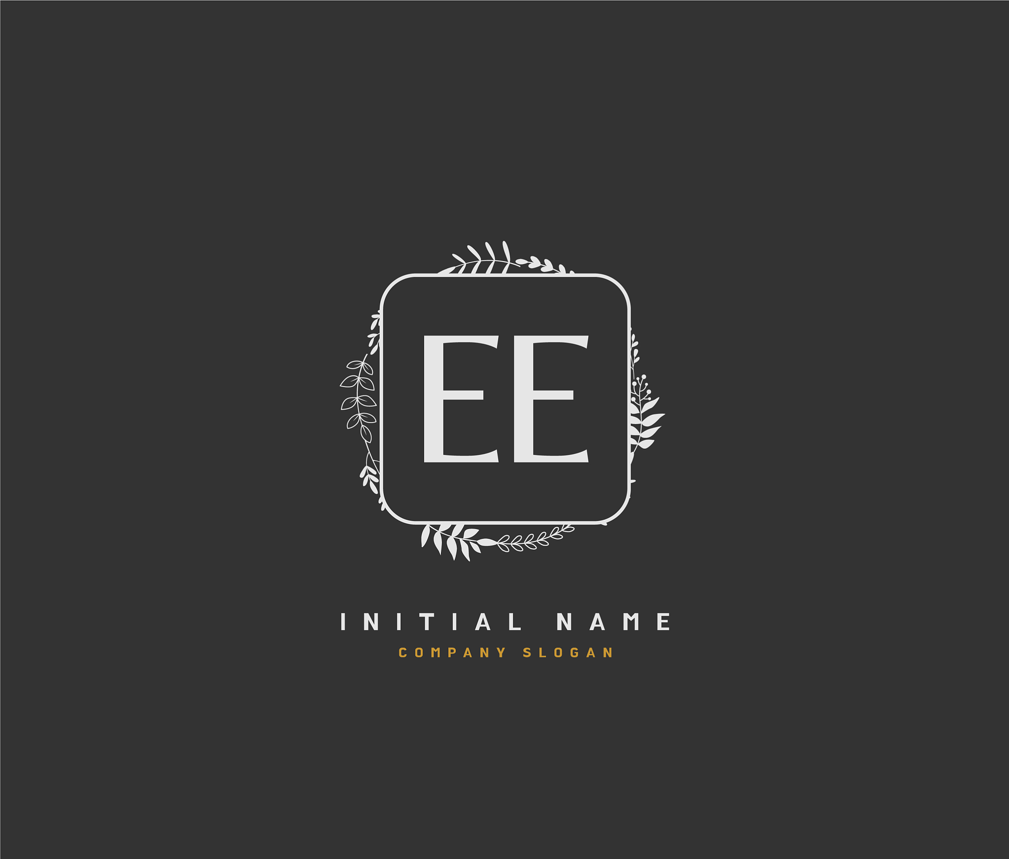e e ee beauty initial logo handwriting logo of