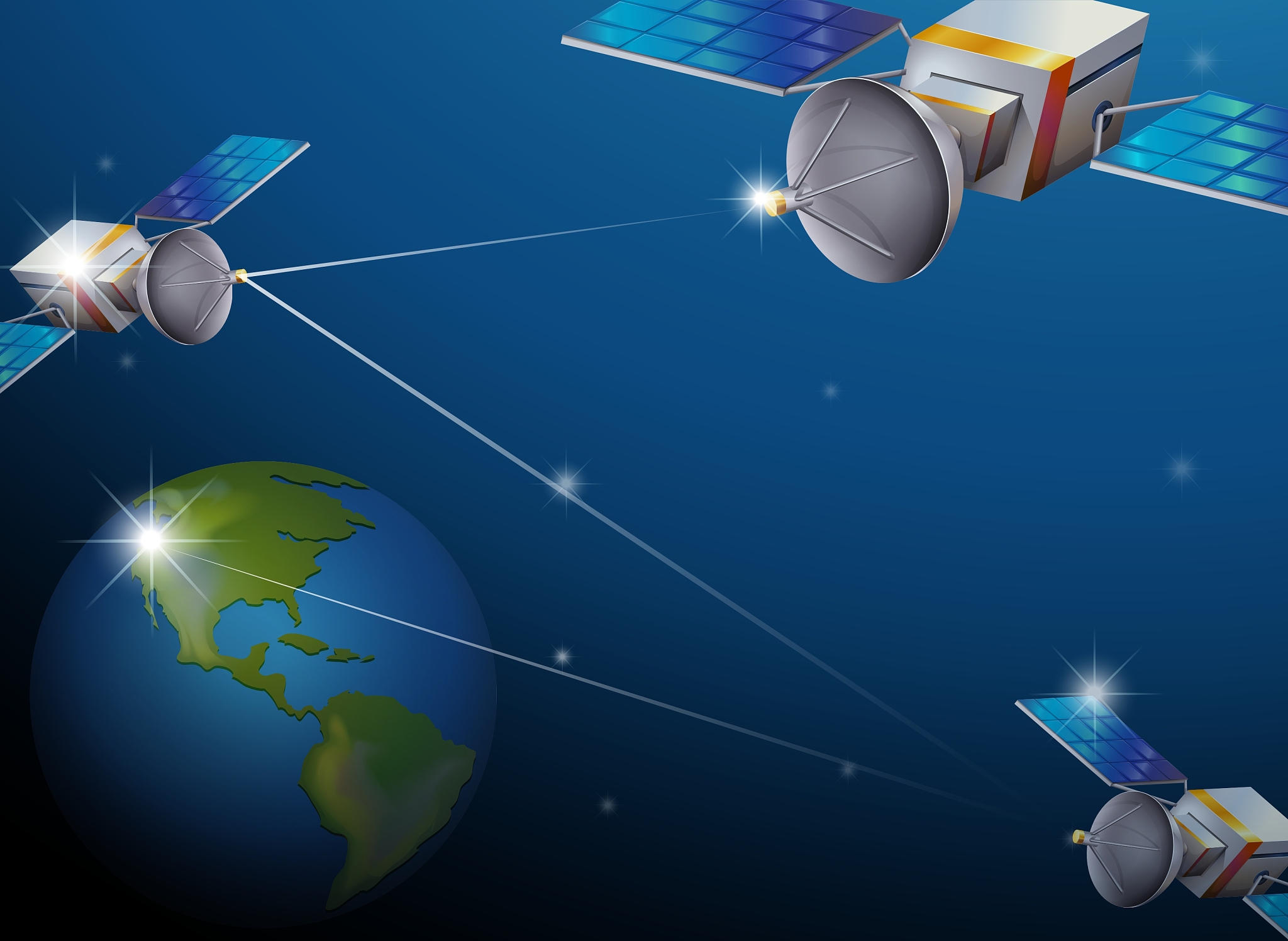 卫星类型：通信、天气、地球观测等