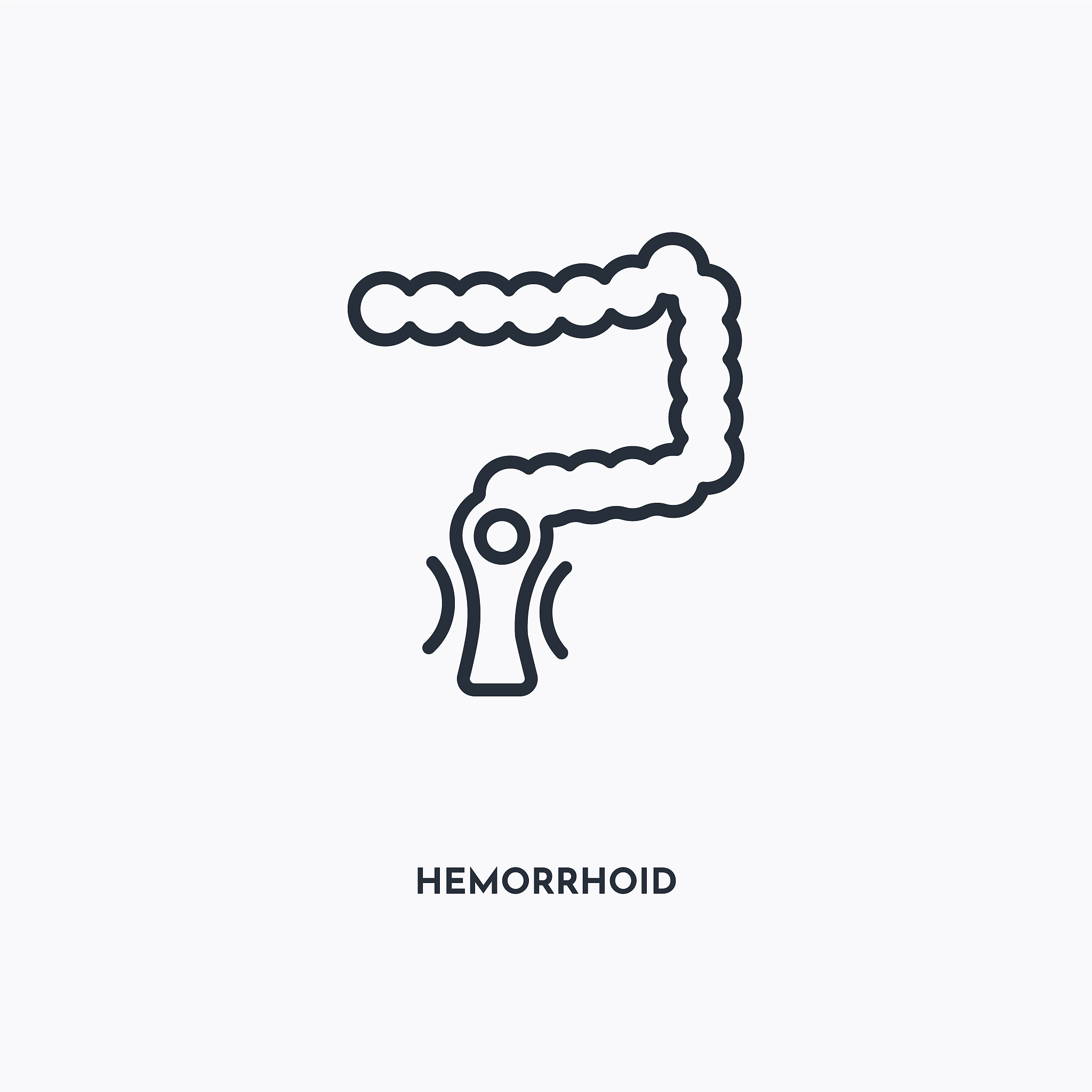 hemorrhoid outline icon. simple linear element illustration. iso