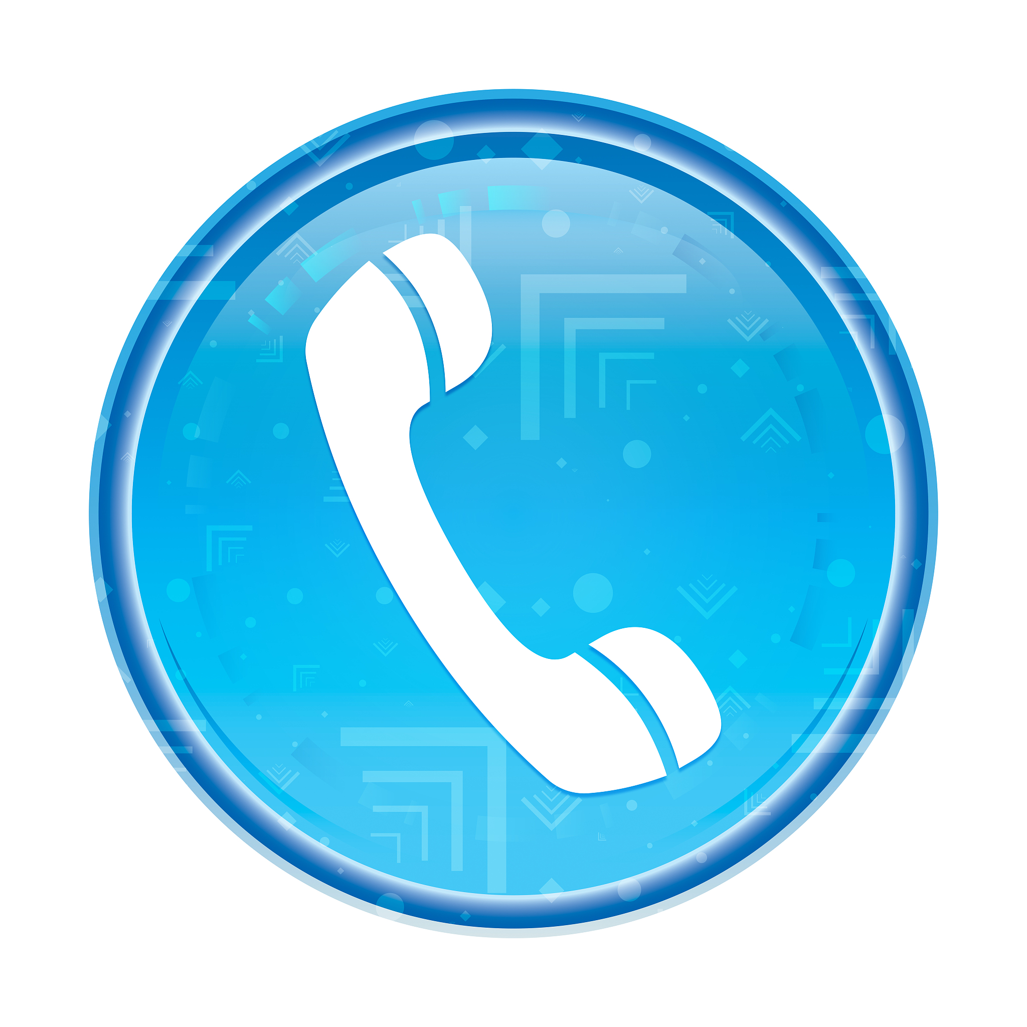 phone icon floral blue round button