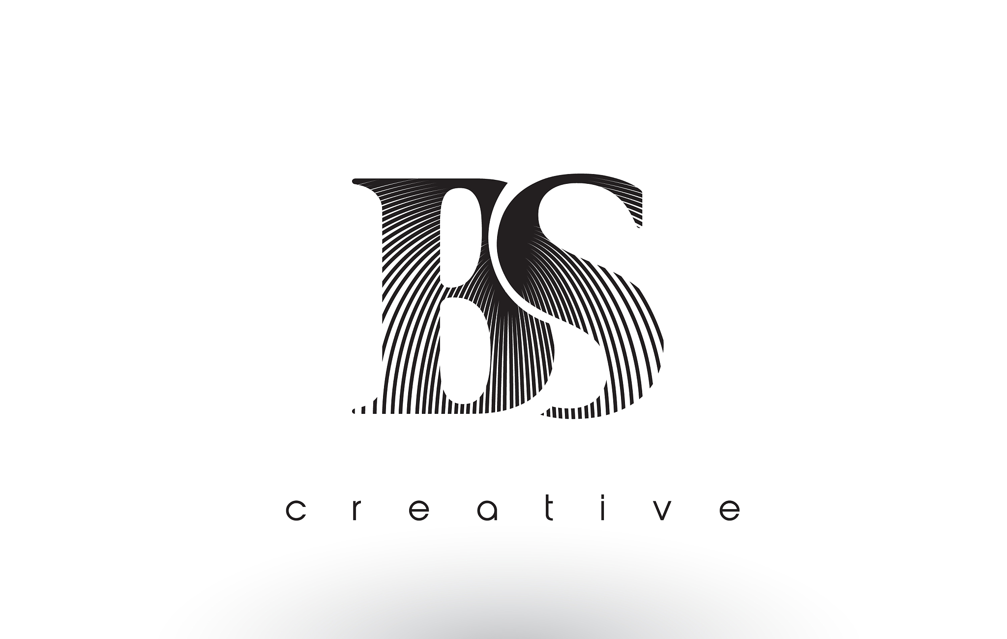 bs logo design with multiple lines and black and