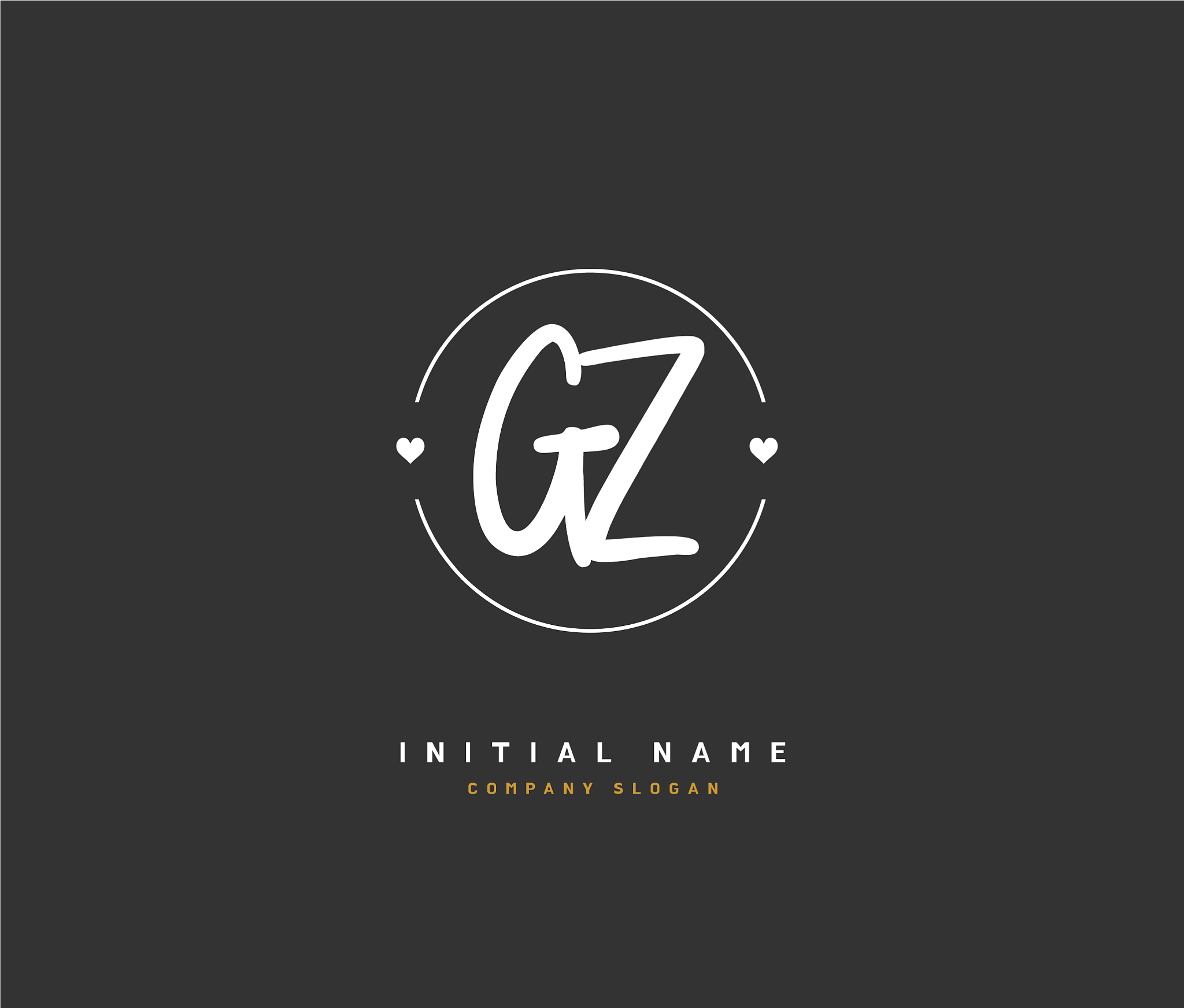 g z gz beauty initial logo handwriting logo of