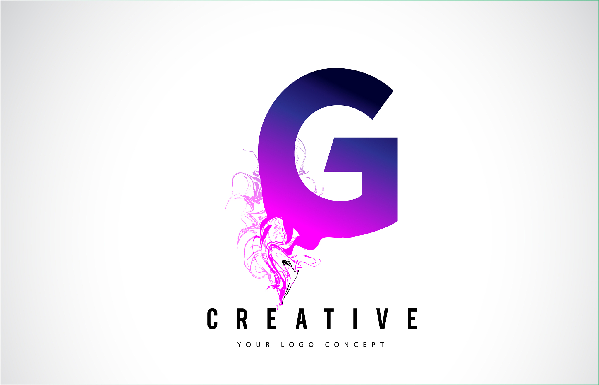 g purple letter logo design with liquid effect