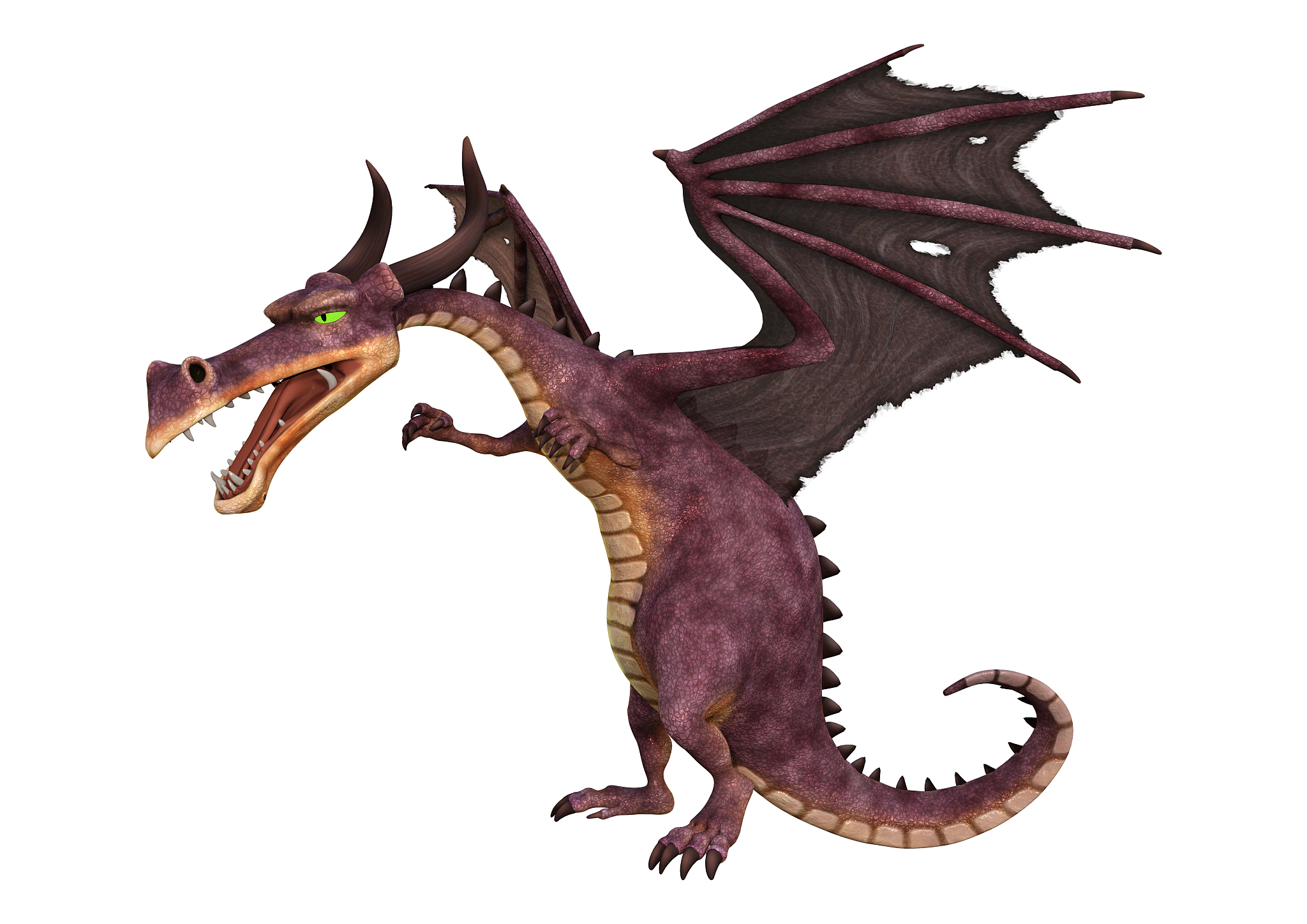 3d illustration fantasy dragon on white