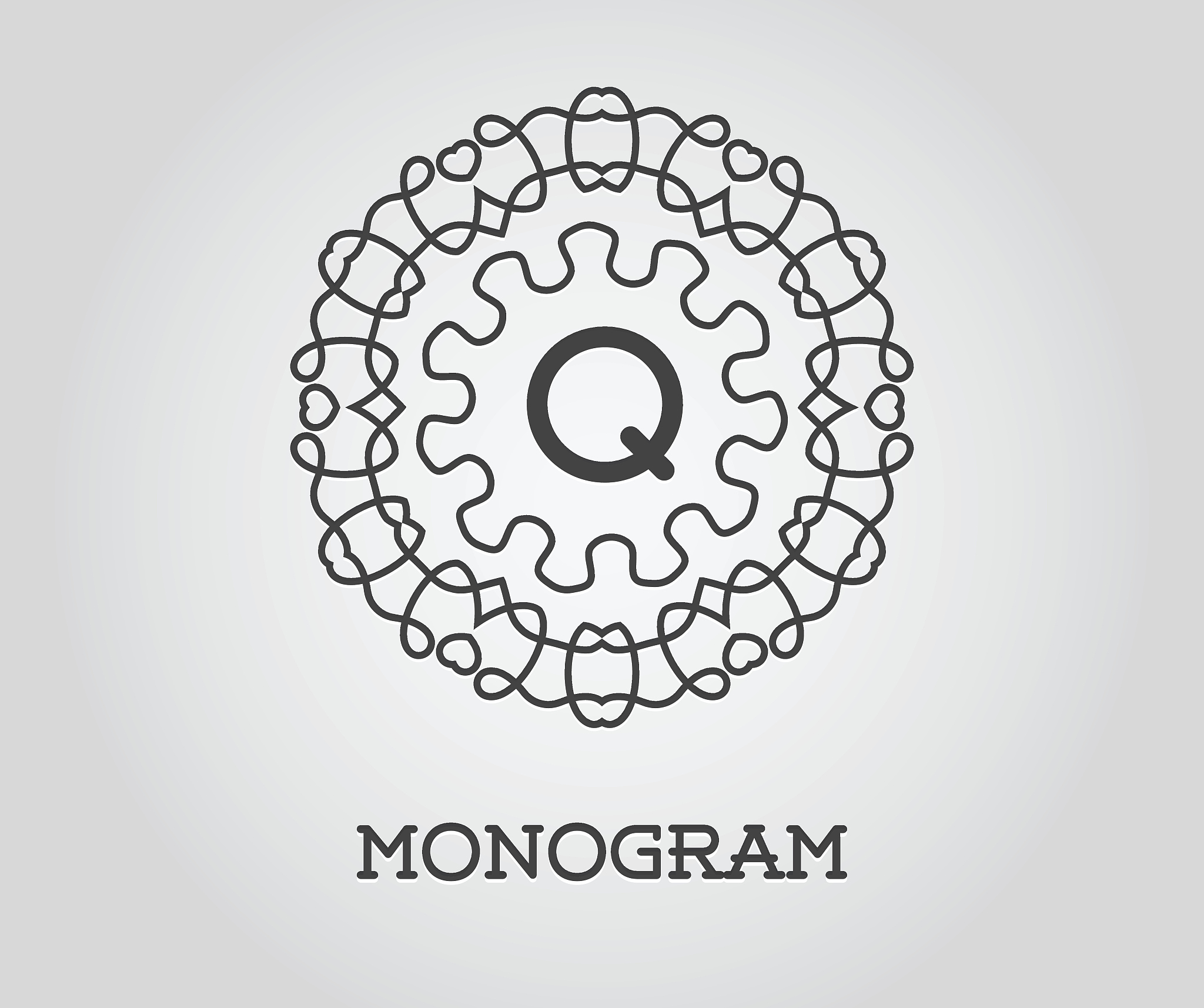 monogram design template with letter vector illustration premium