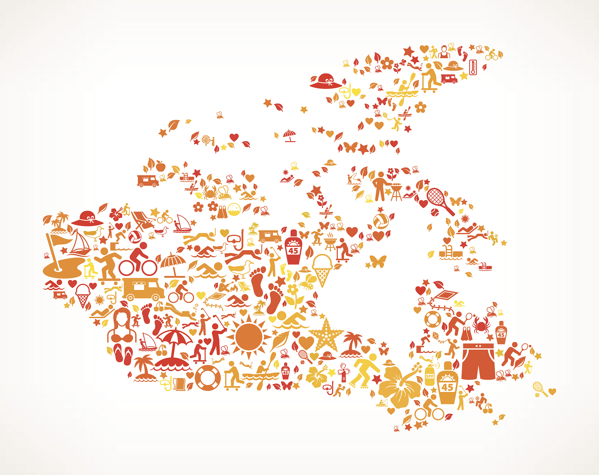 canada map on summer pattern background