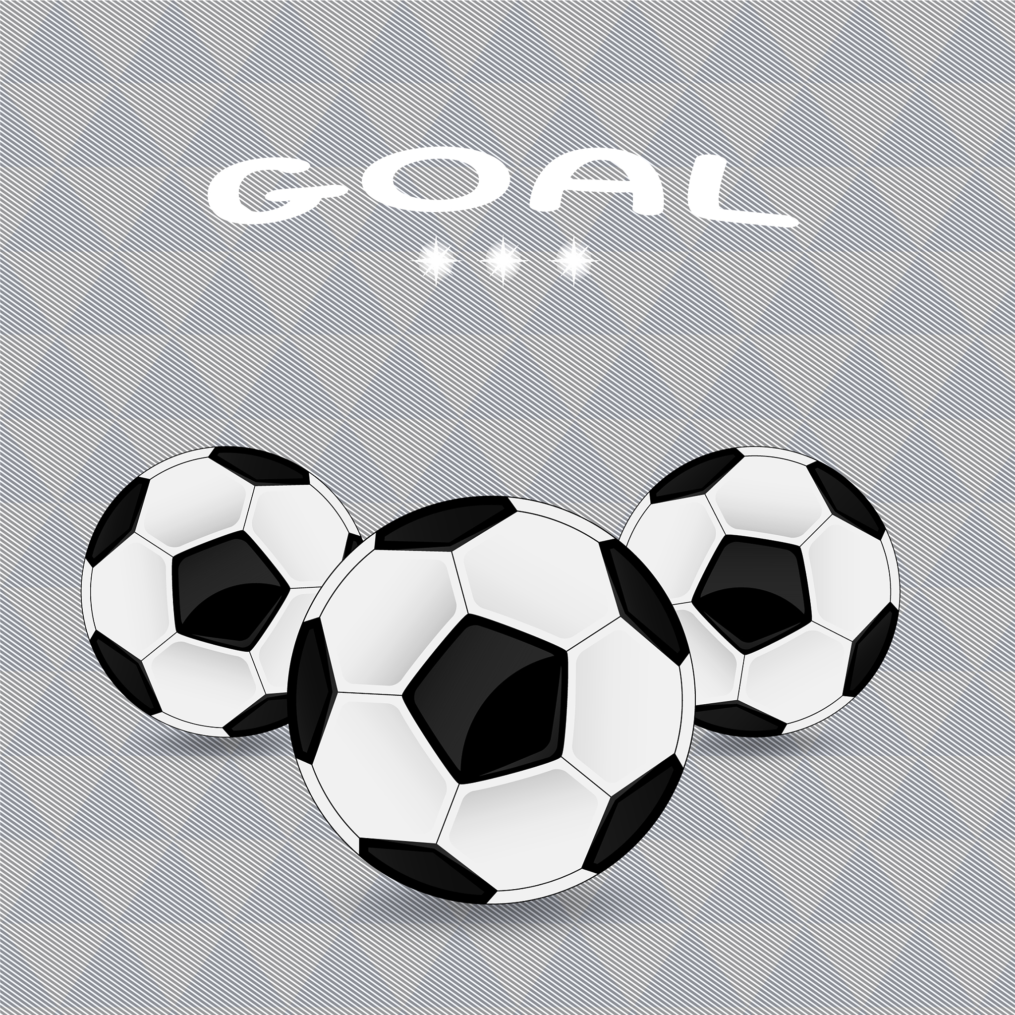 three soccer balls