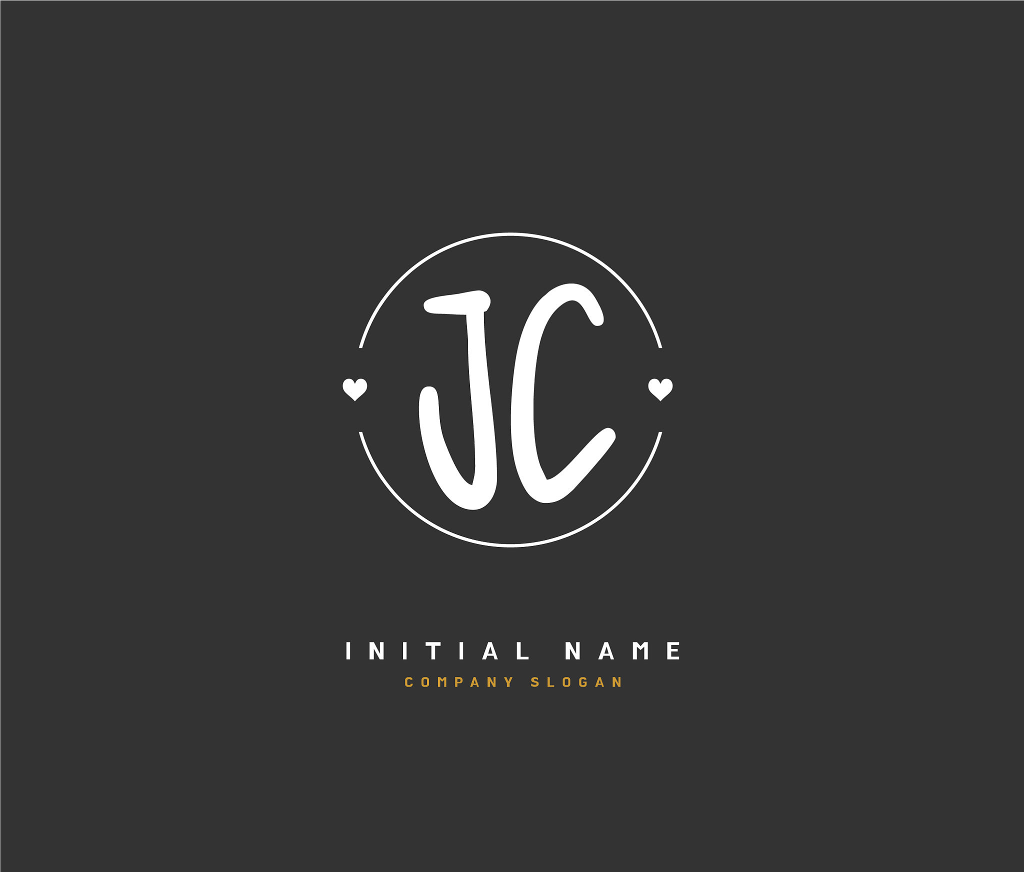 j c jc beauty initial logo handwriting logo of
