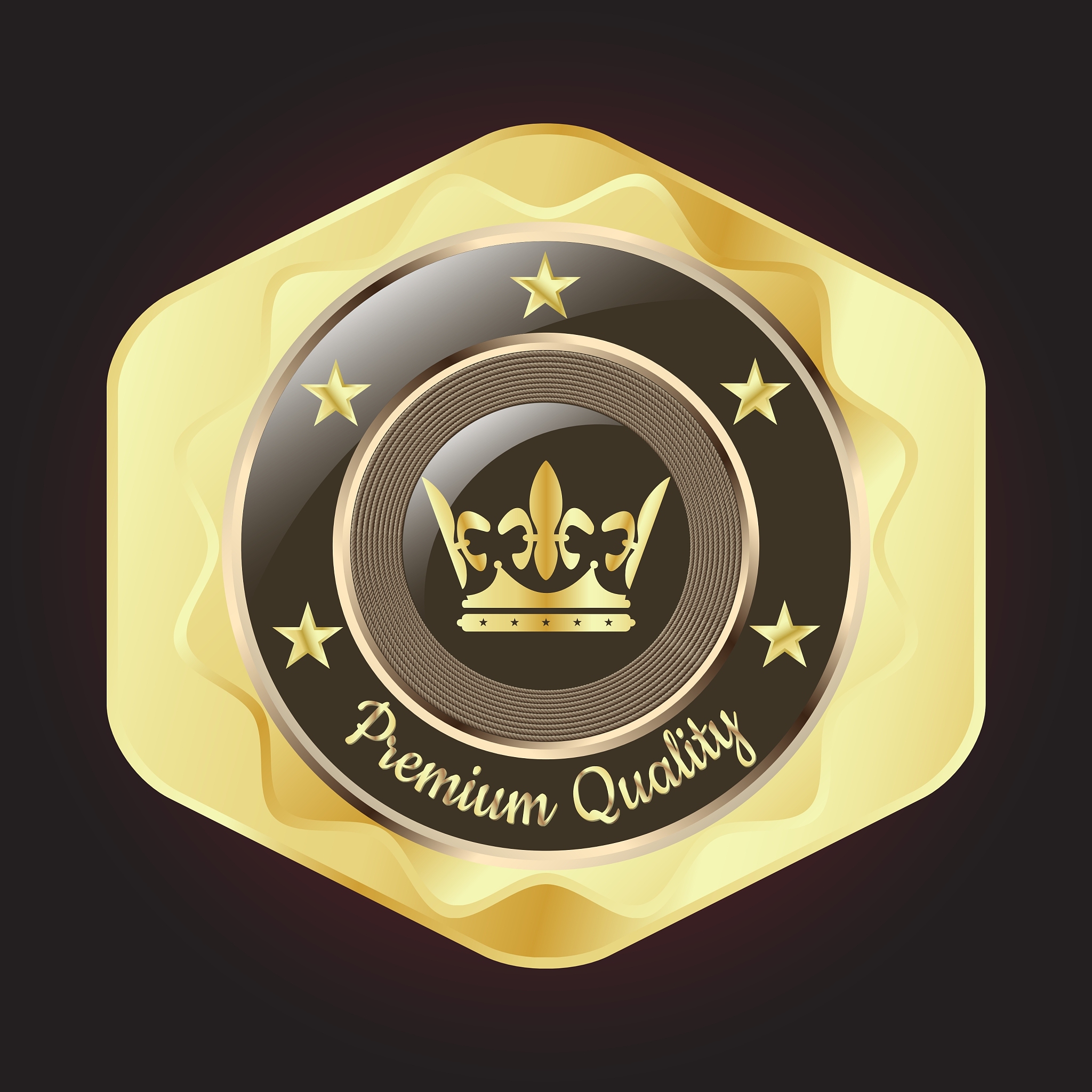golden premium quality badge