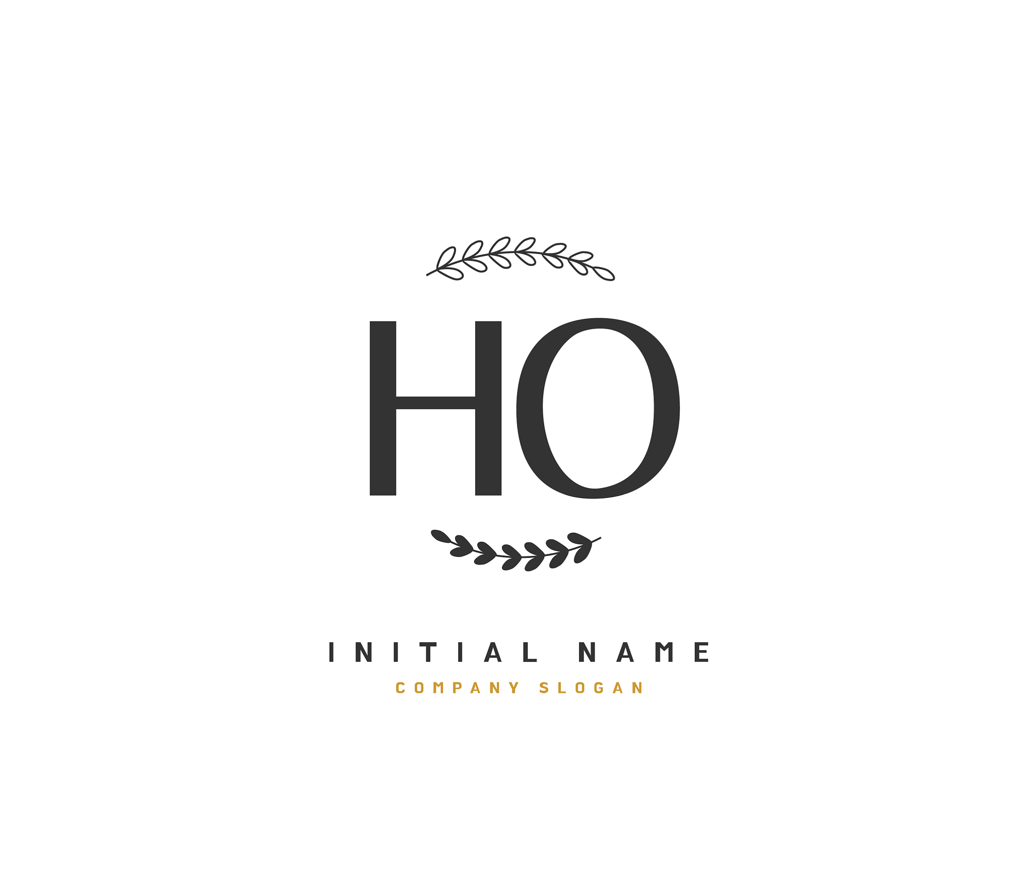 h o ho beauty initial logo handwriting logo of