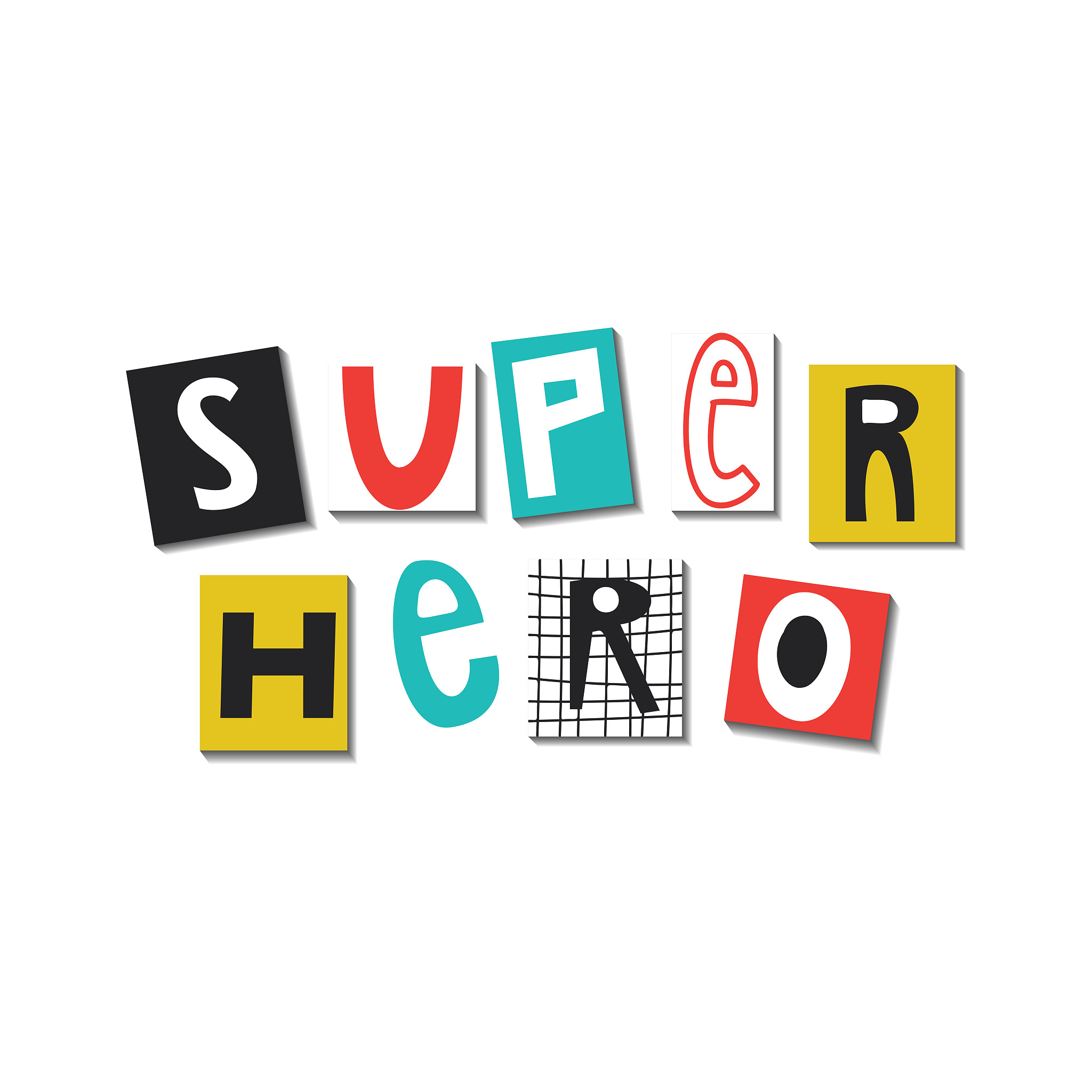 super hero - cute and fun kids lettering. perfect for baby print