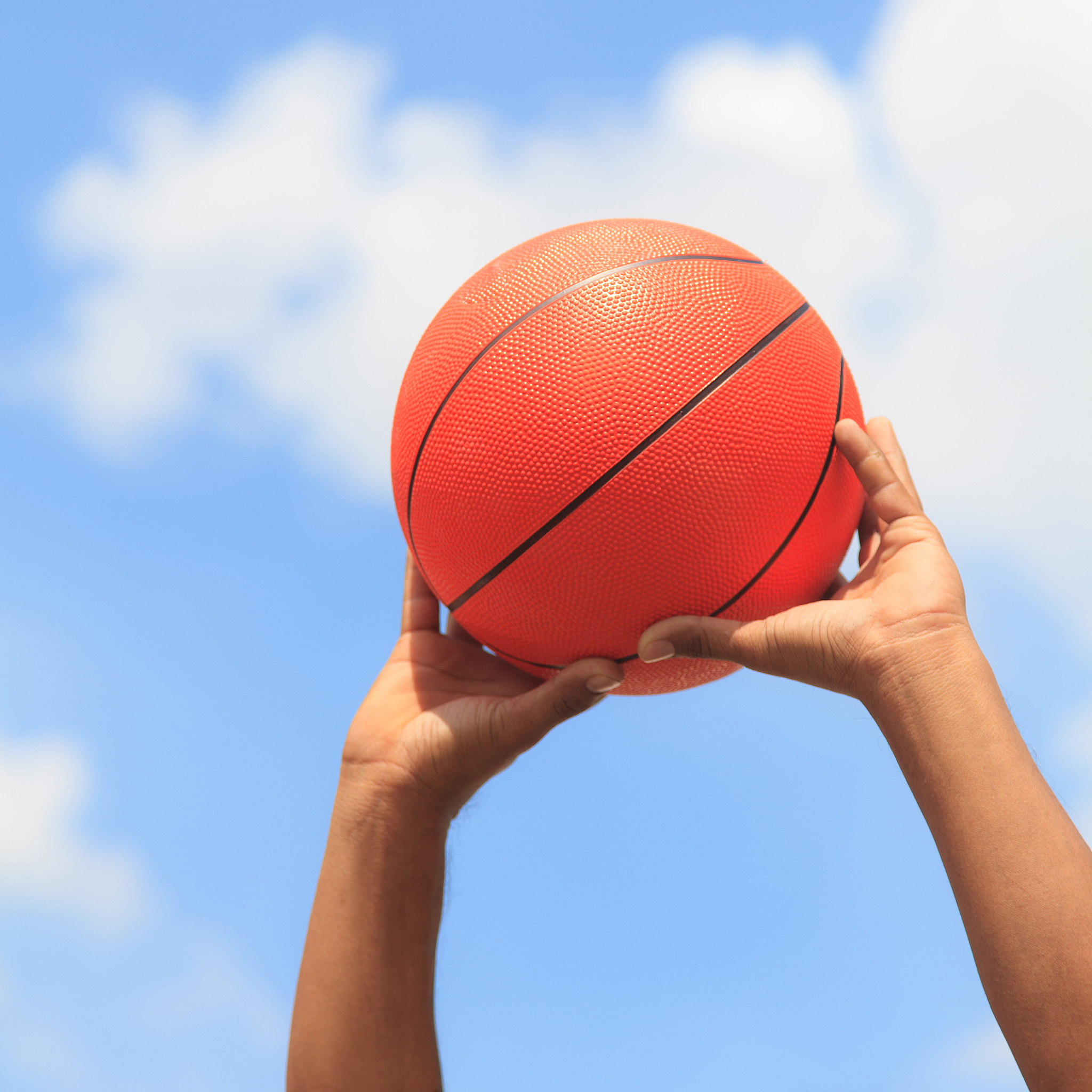basketball in hands