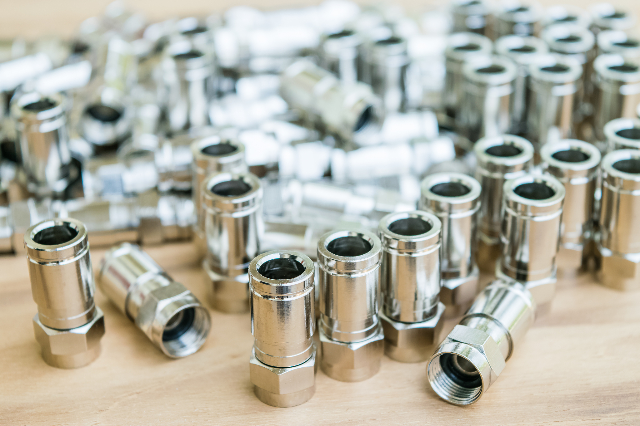 metallic equipment on table