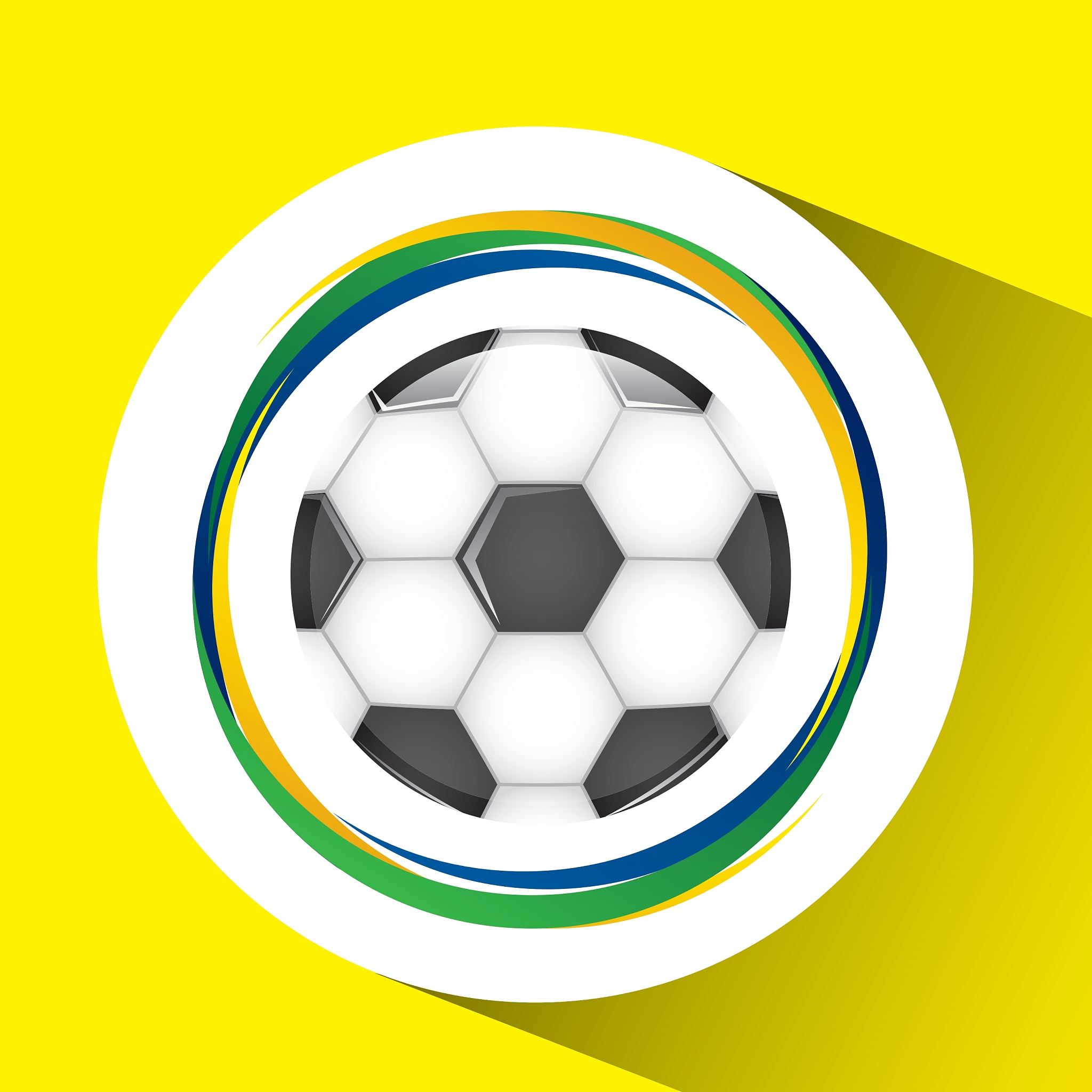 ball soccer olympic games brazilian flag colors