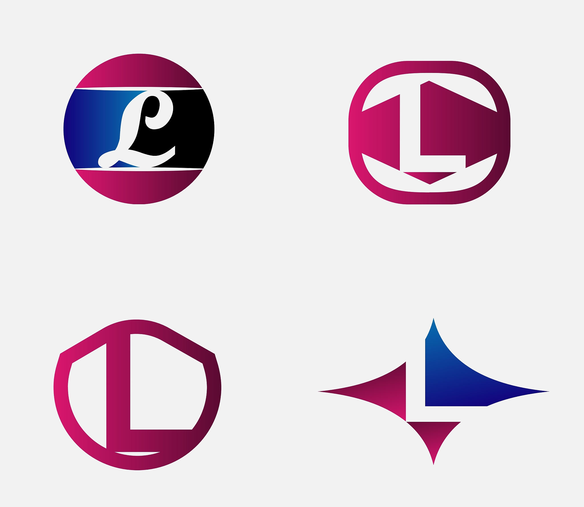 abstract l round logo design template