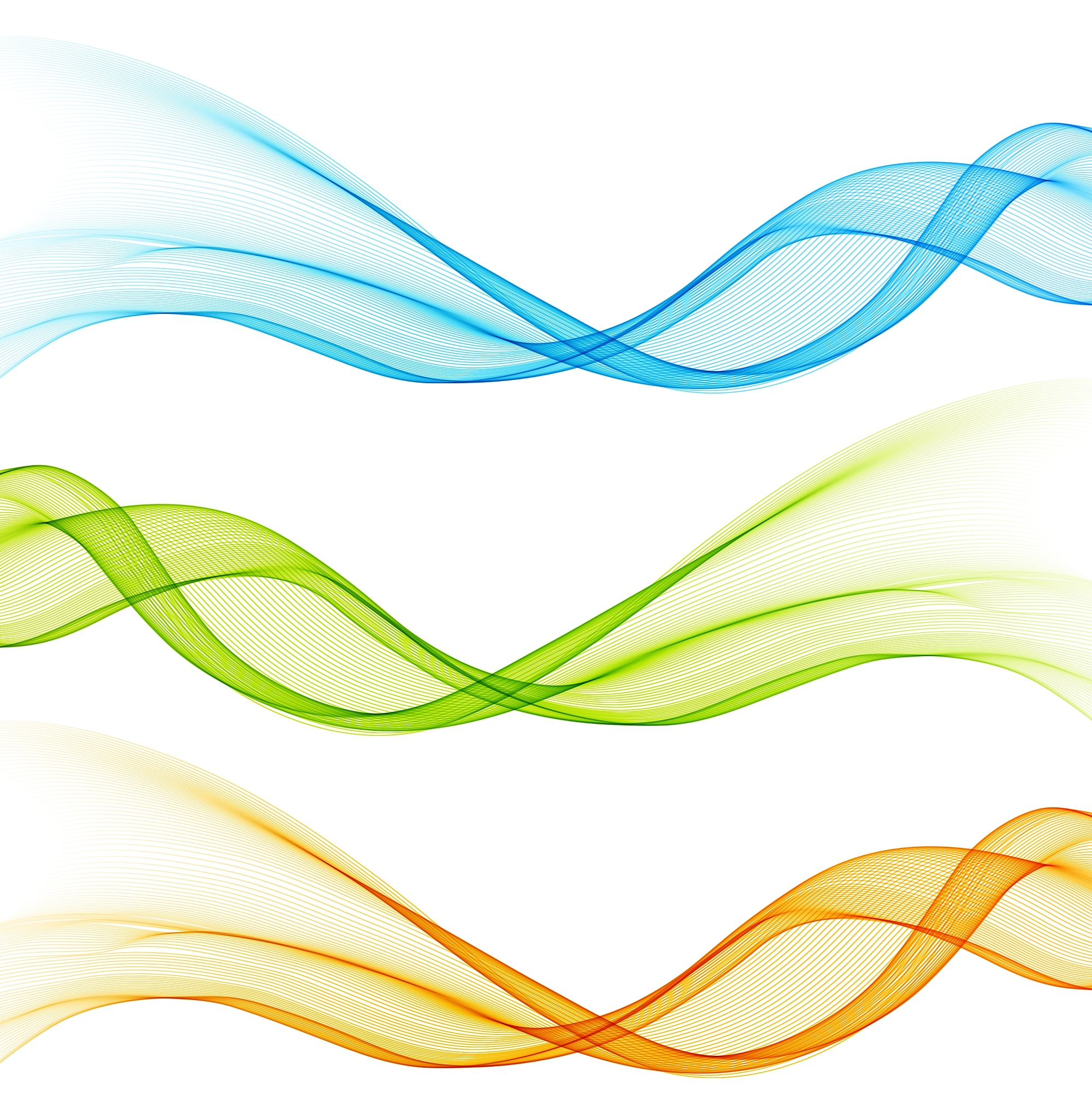 set of color curve lines design element