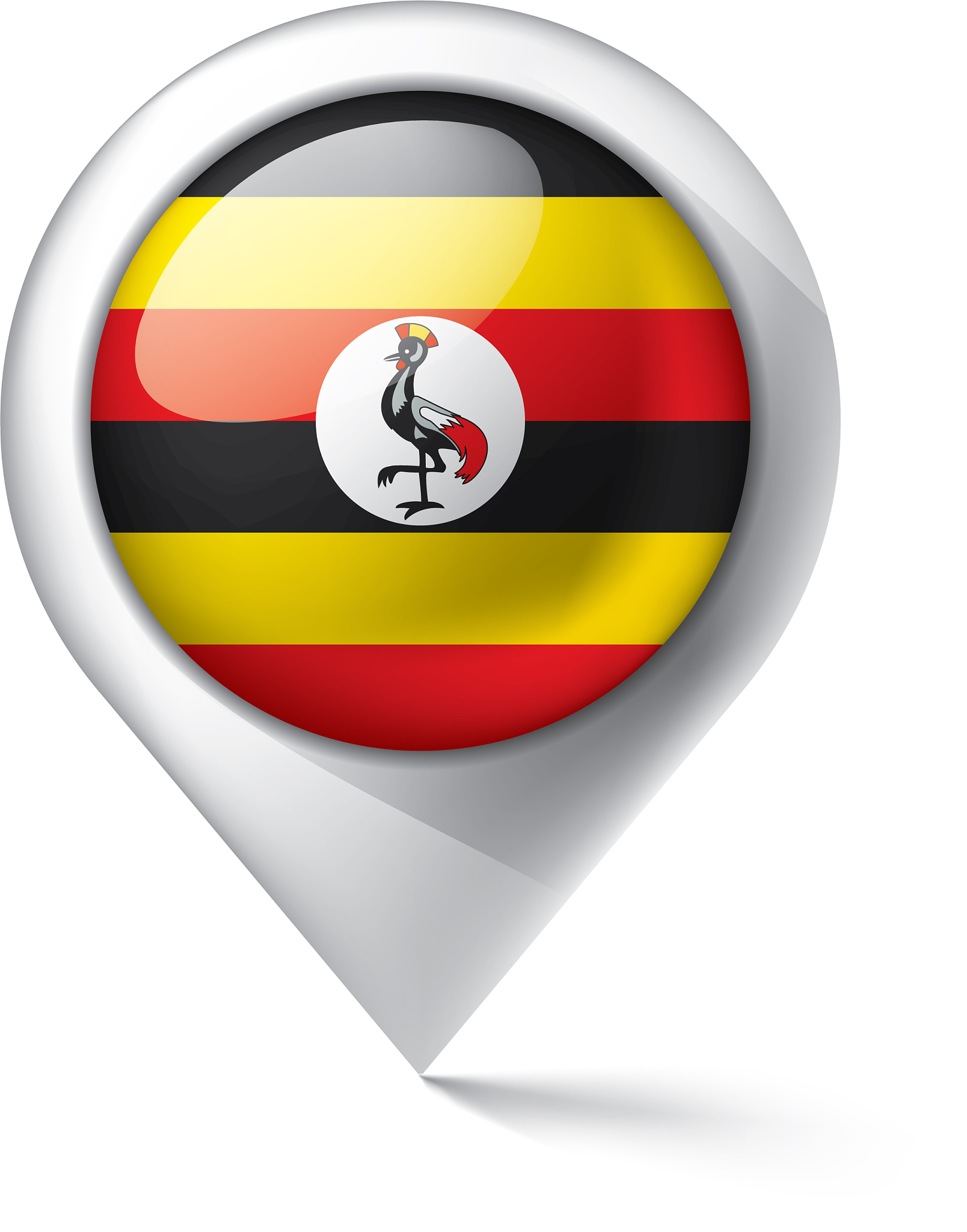 uganda flag on a white