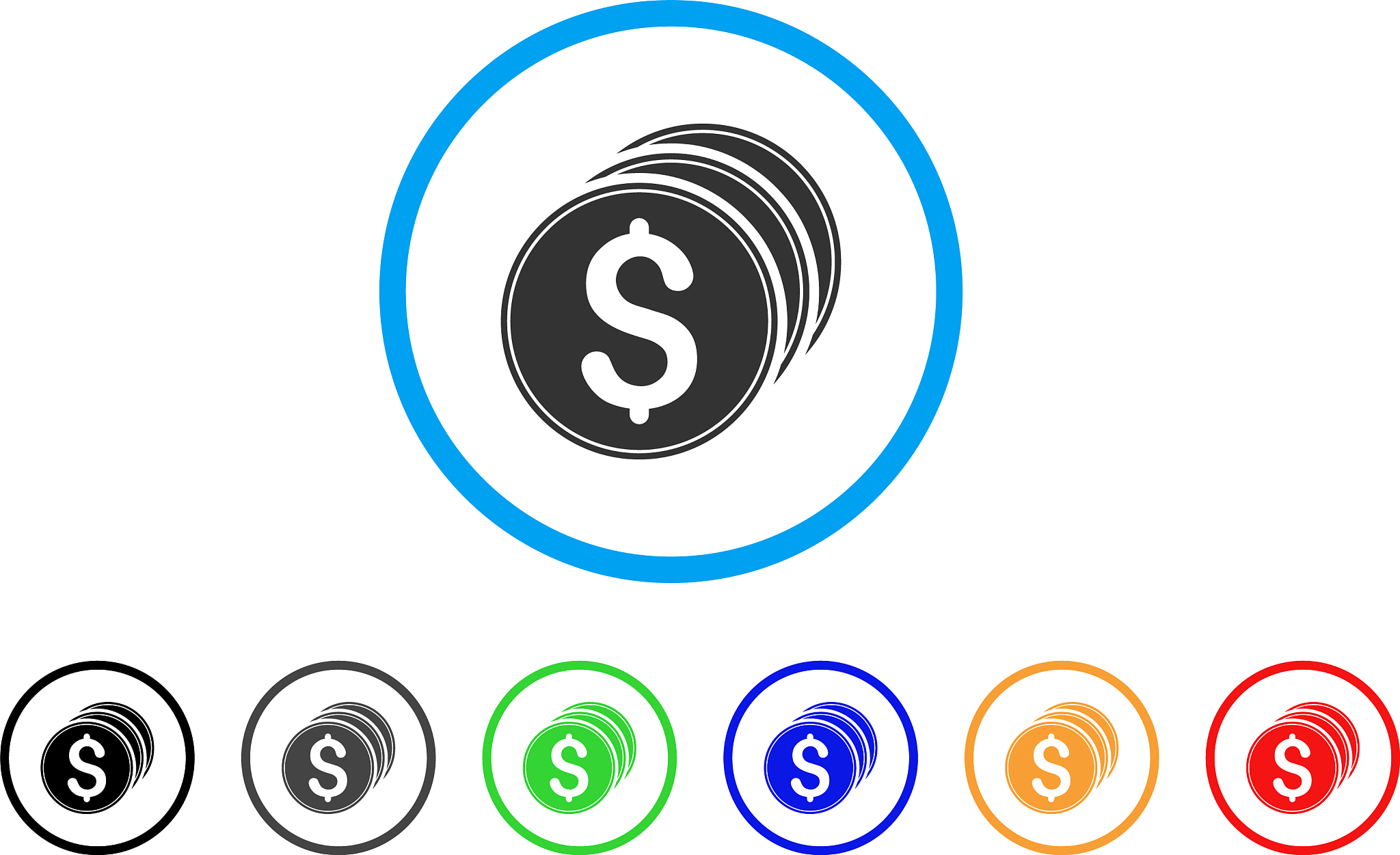 dollar coins rounded icon