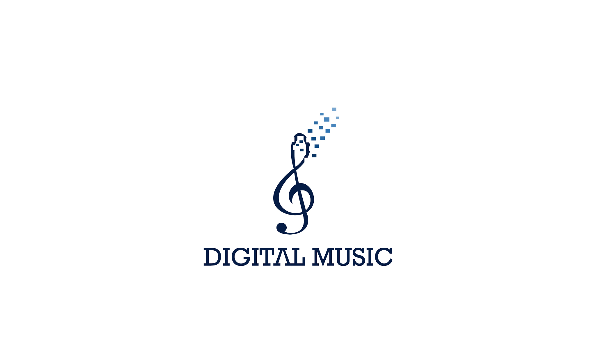 creative musical notes with digital accents
