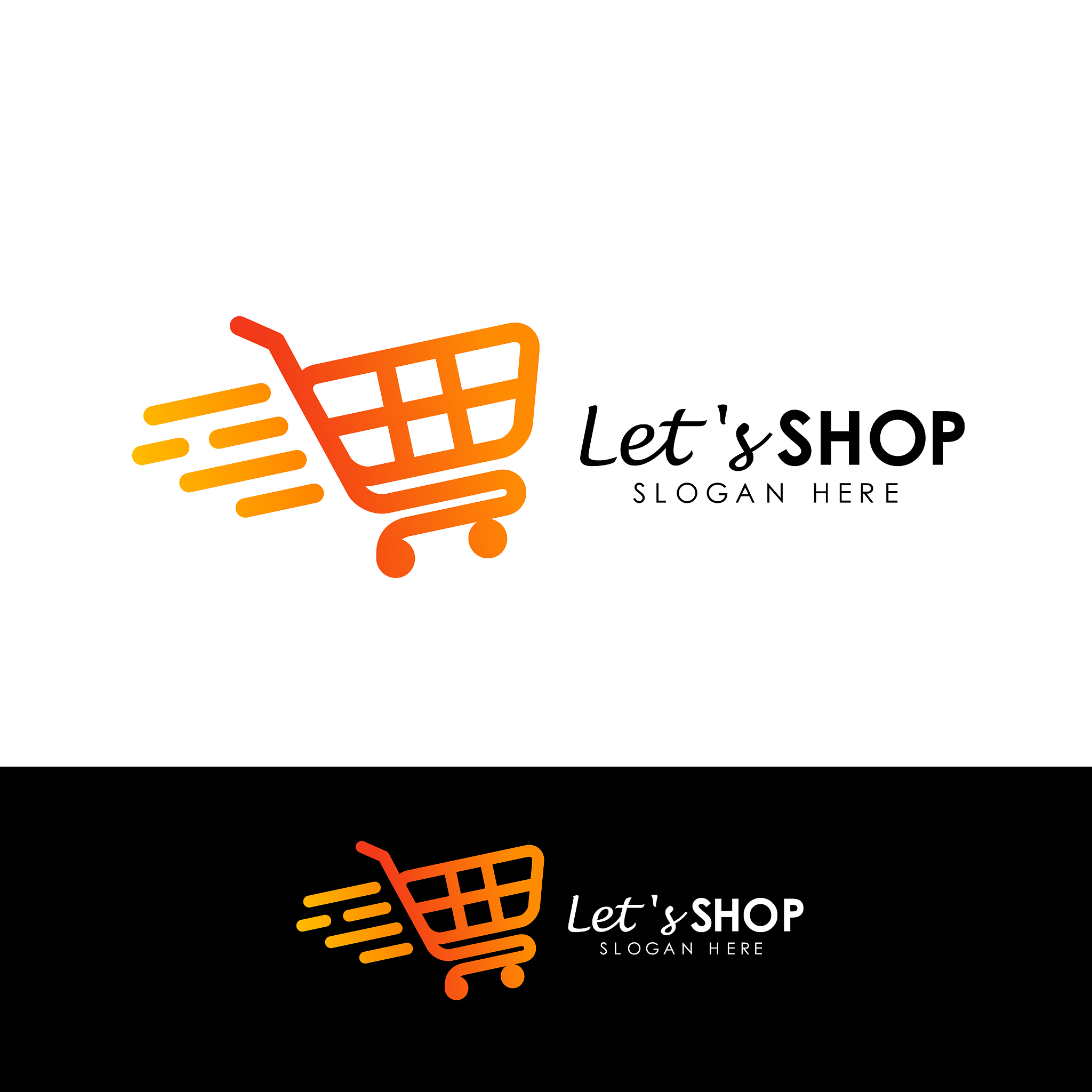 lets shopping logo design template shop icon
