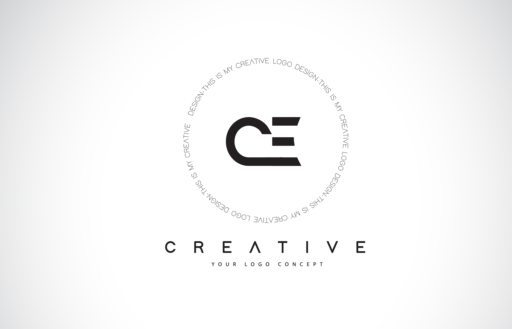 ce c e logo design with black and white creative