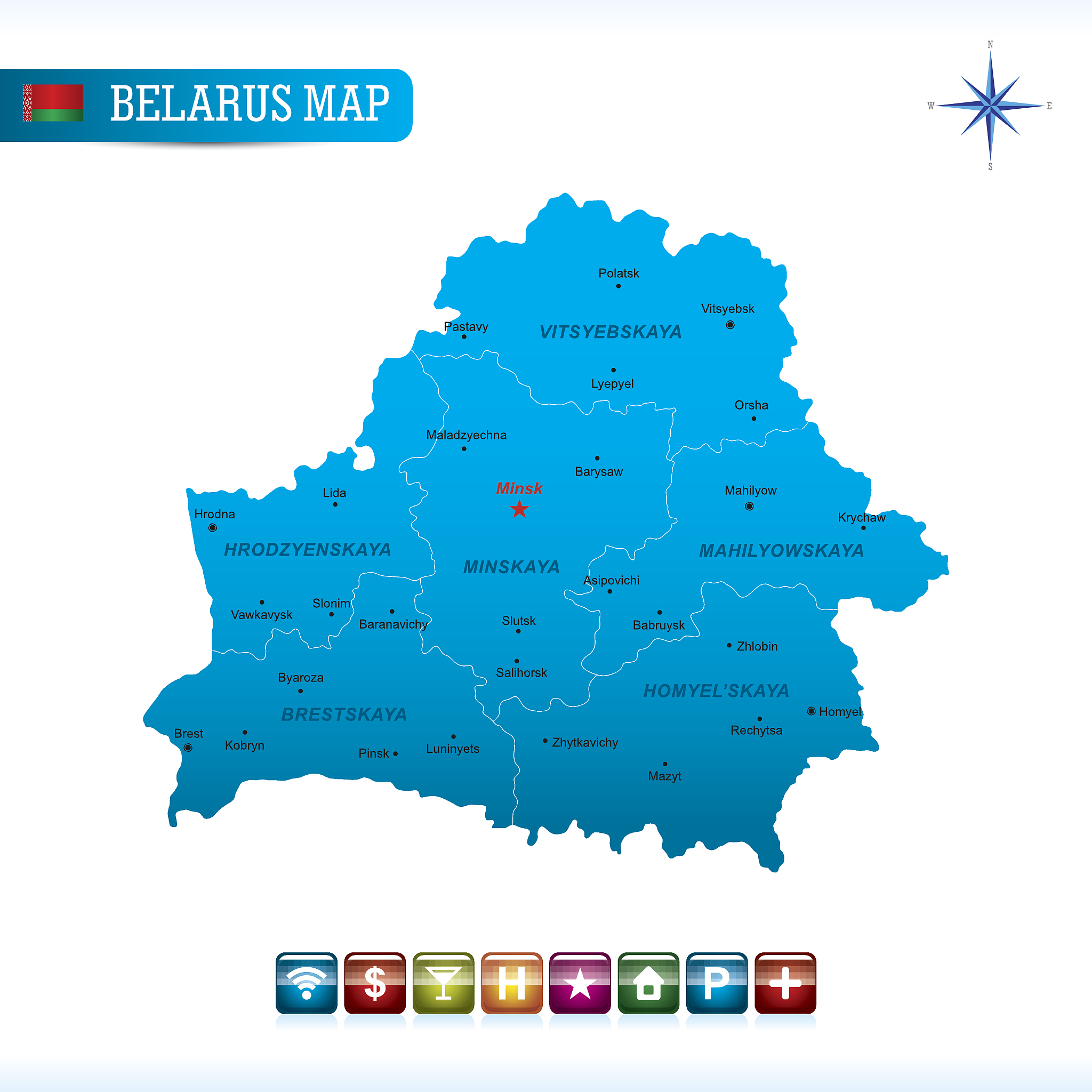 belarus vector map