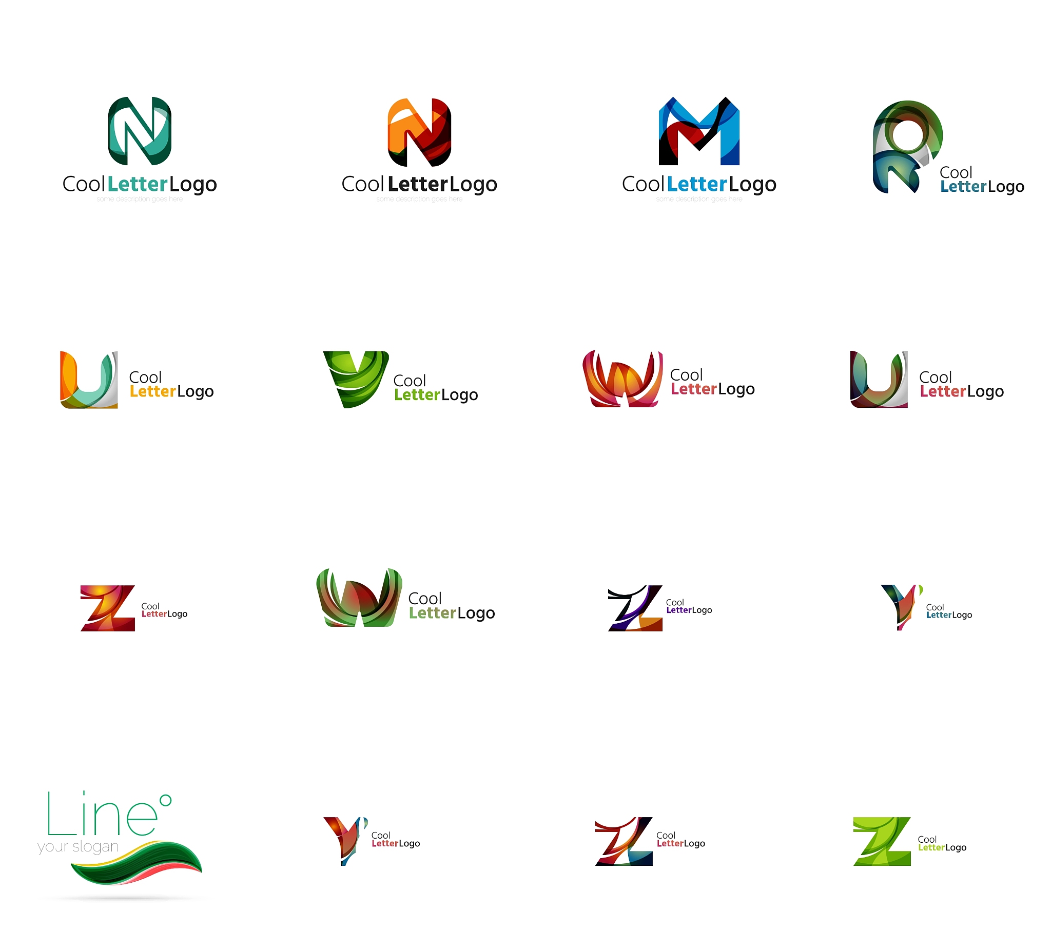 set of universal company logo ideas business icon