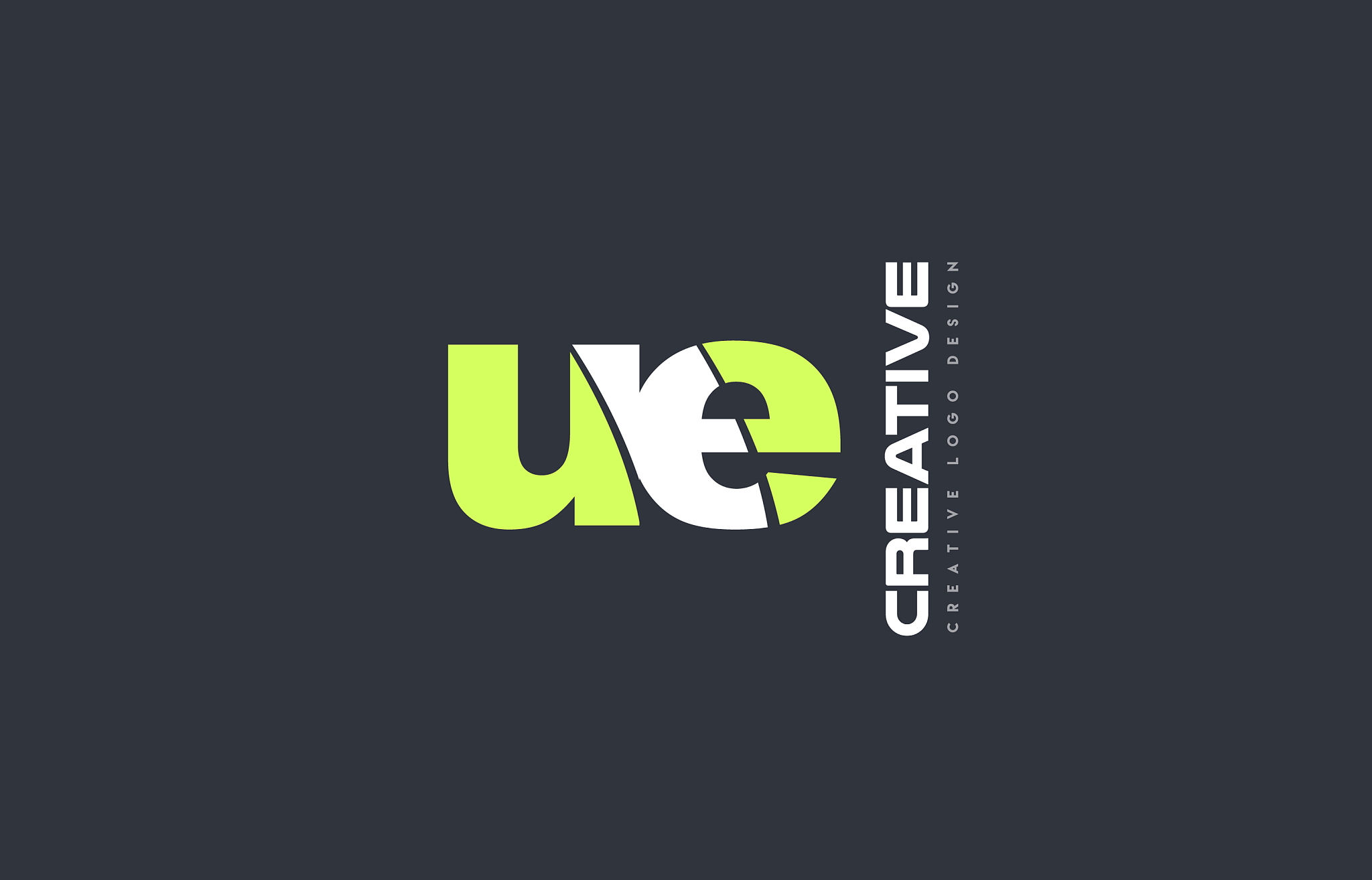 green letter eu u e combination logo icon company