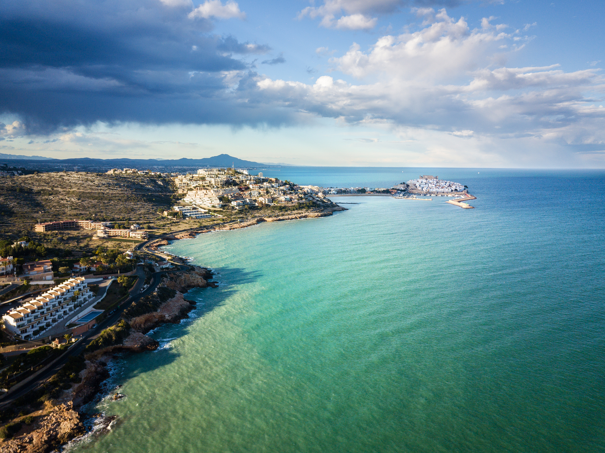 aerial view of the fortified city of peniscola