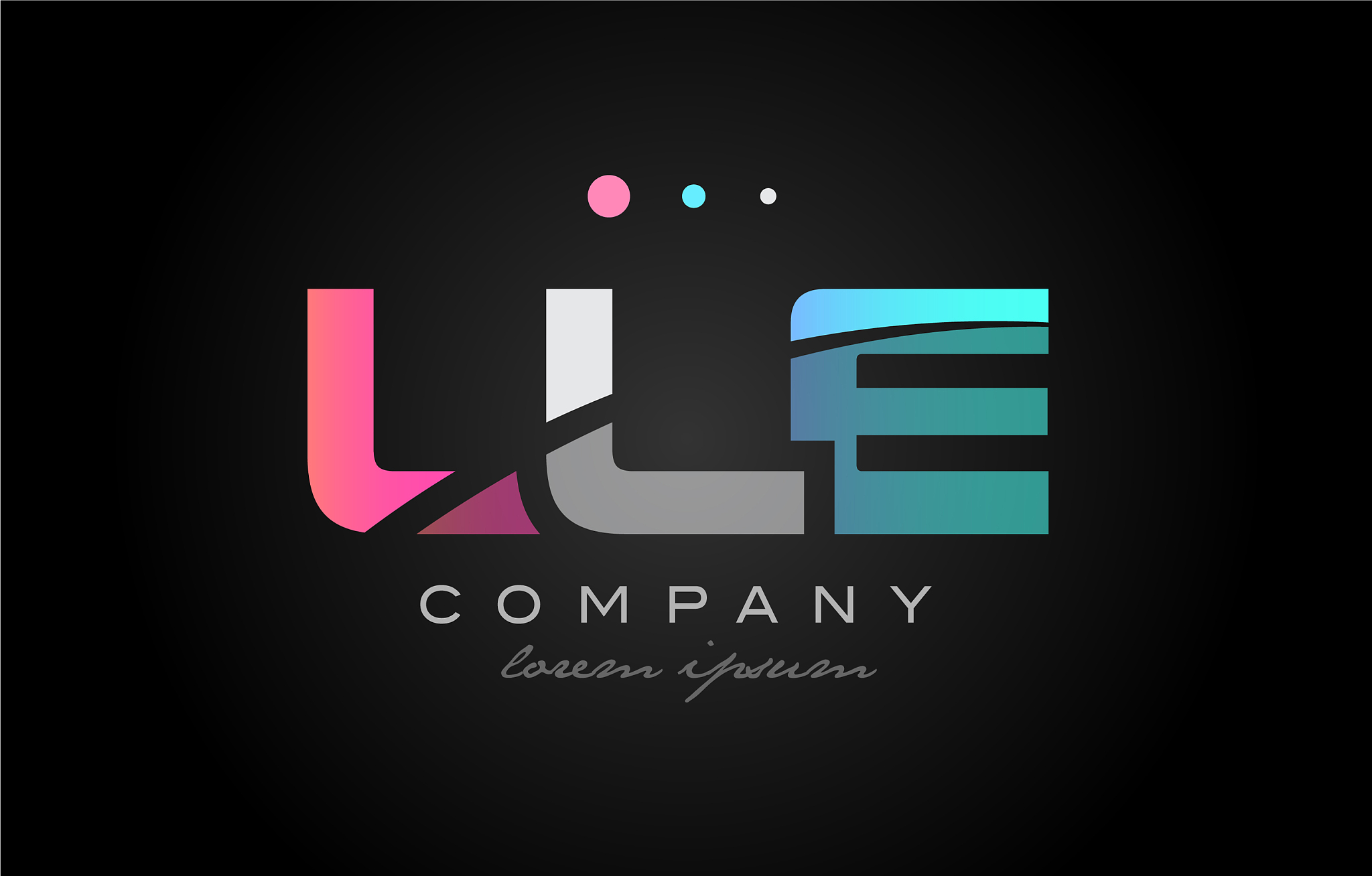 lle l l e three letter logo icon design