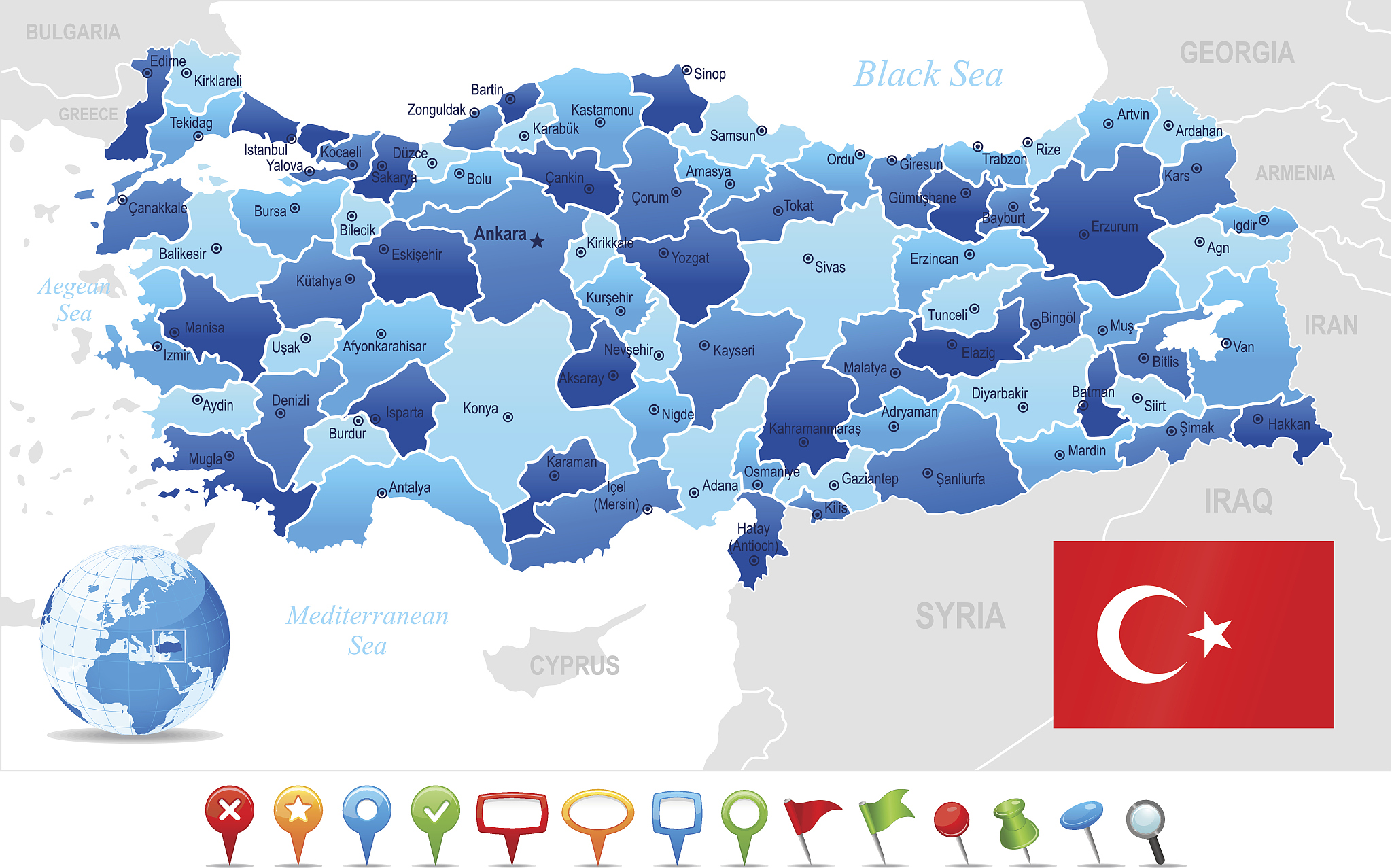 map of turkey