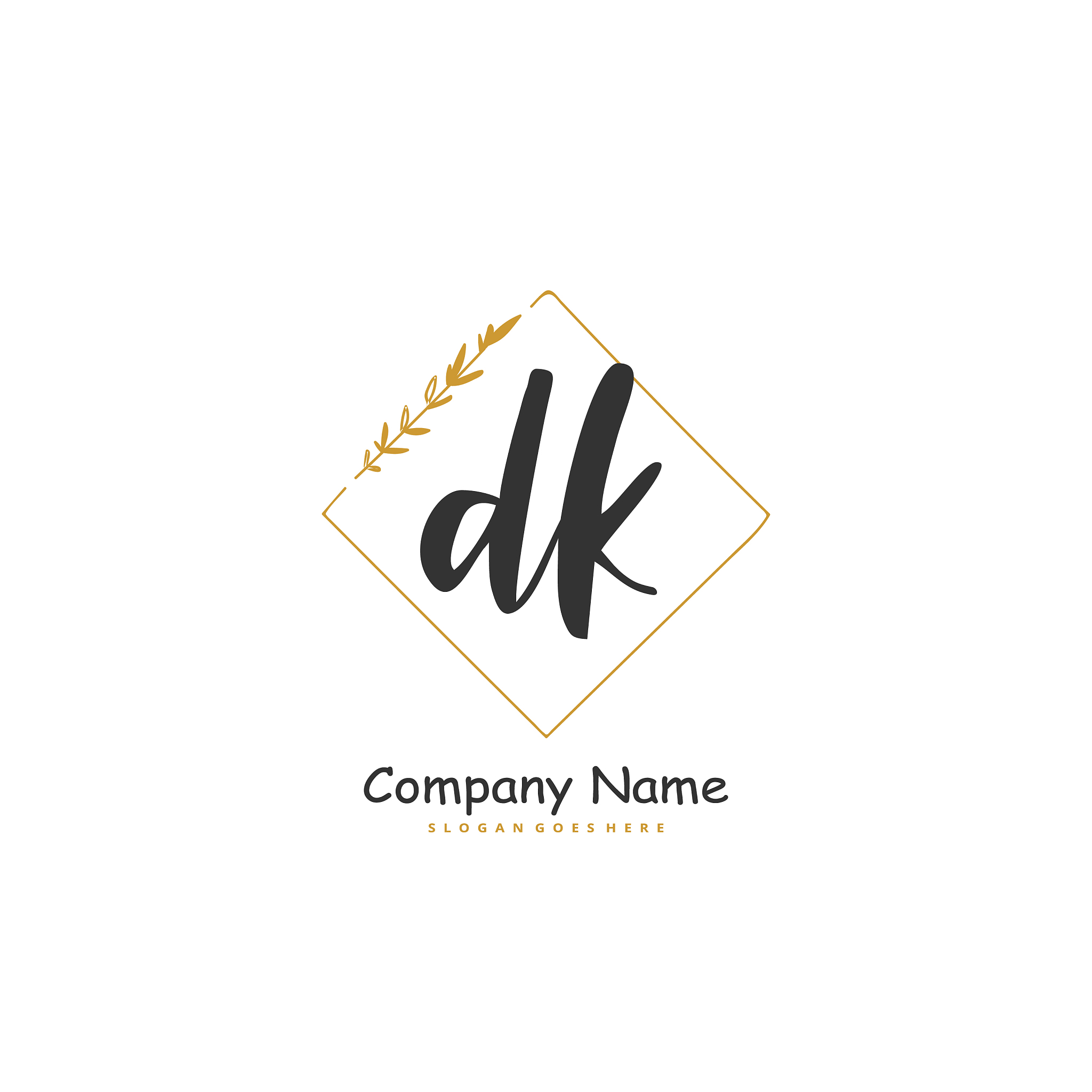 d k dk initial handwriting and signature logo