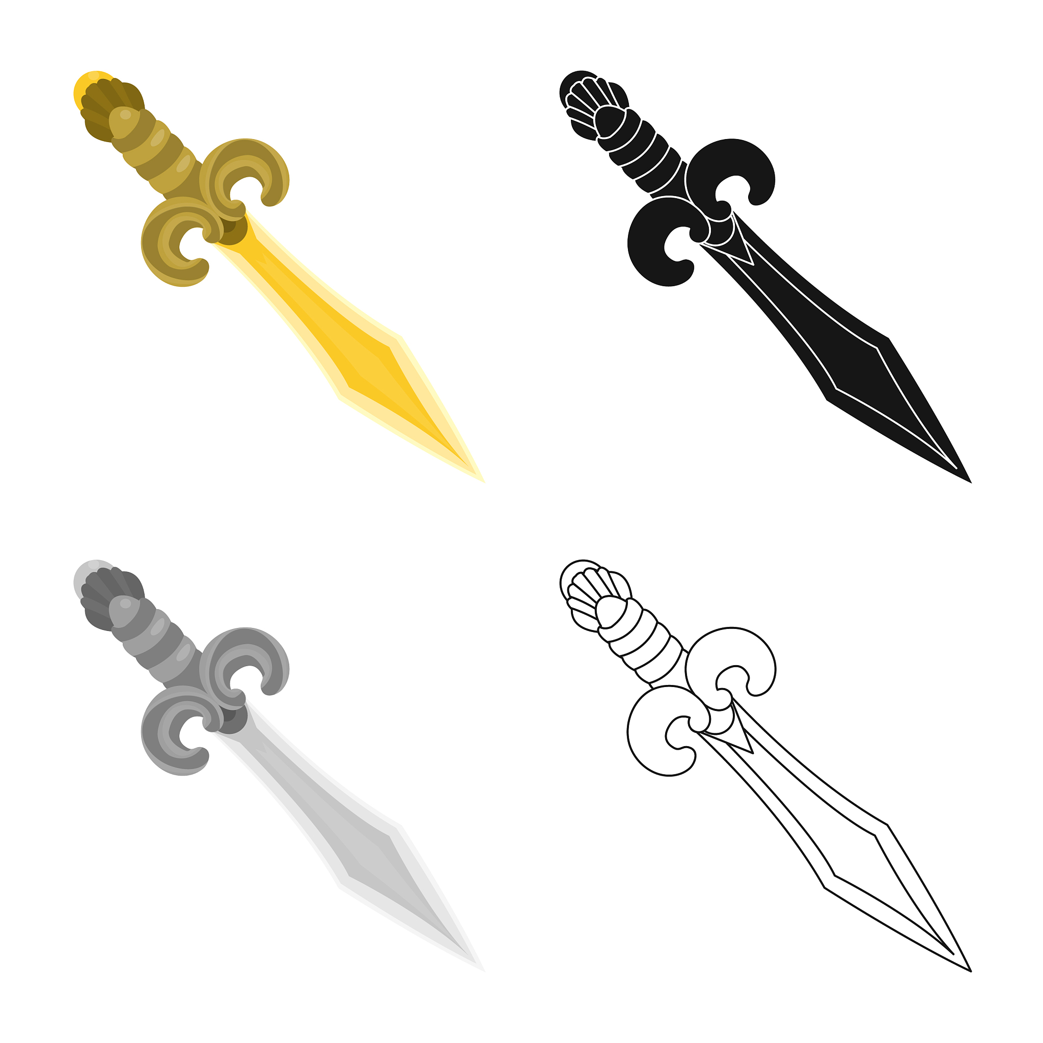 design game and armor symbol set of