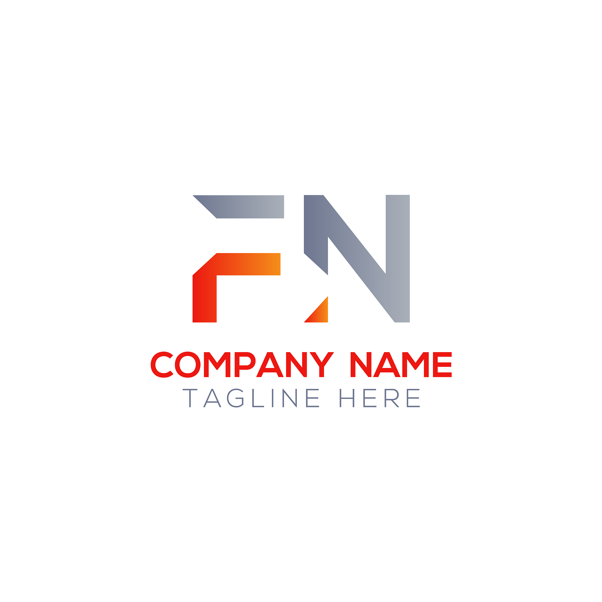 initial letter fn logo design template creative