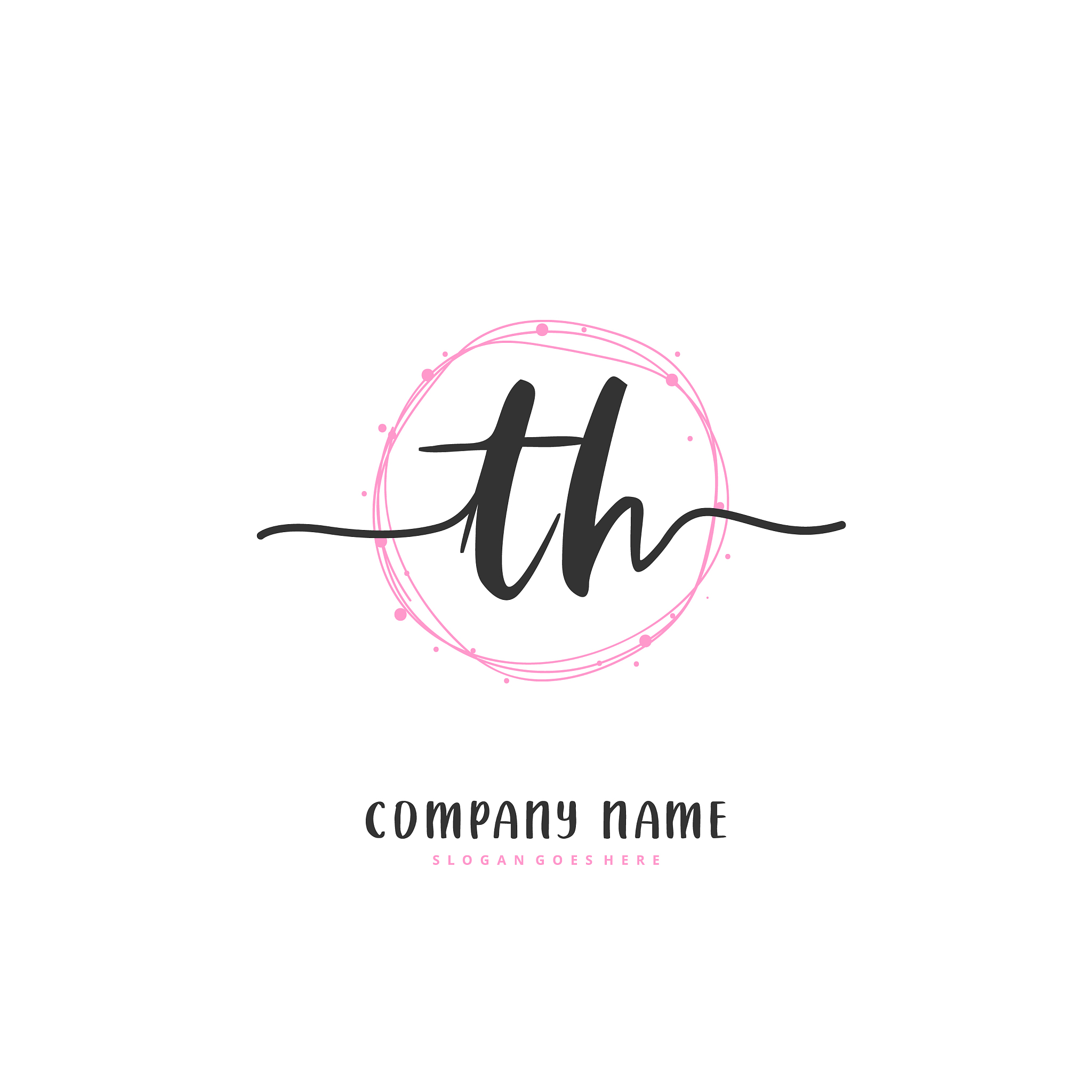 t h th initial handwriting and signature logo